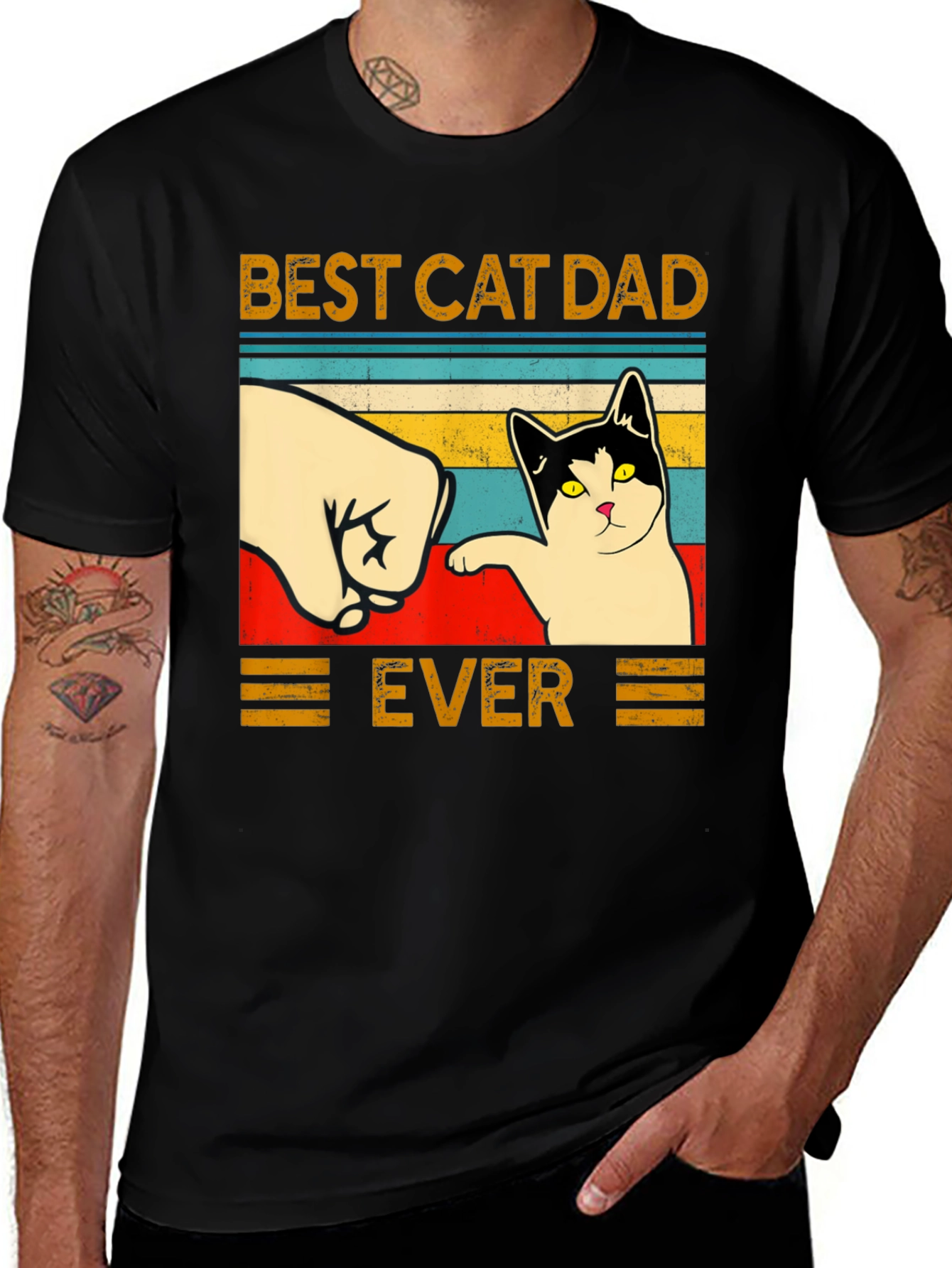 Variant 14 of Best Cat Dad Ever T-Shirt - Novelty Graphic Tee