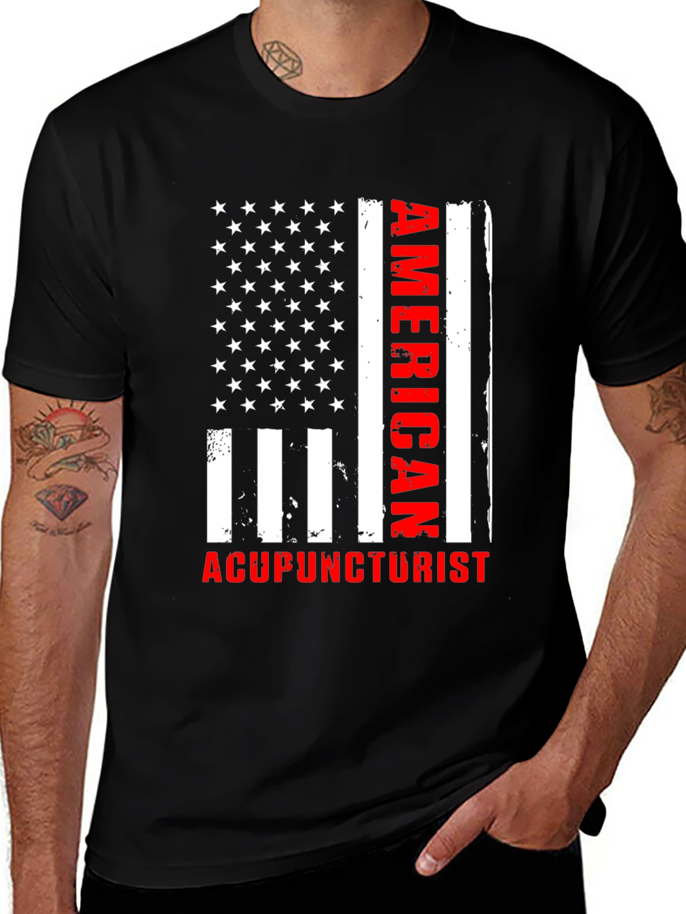Variant 10 of American Acupuncturist Patriotic T-Shirt