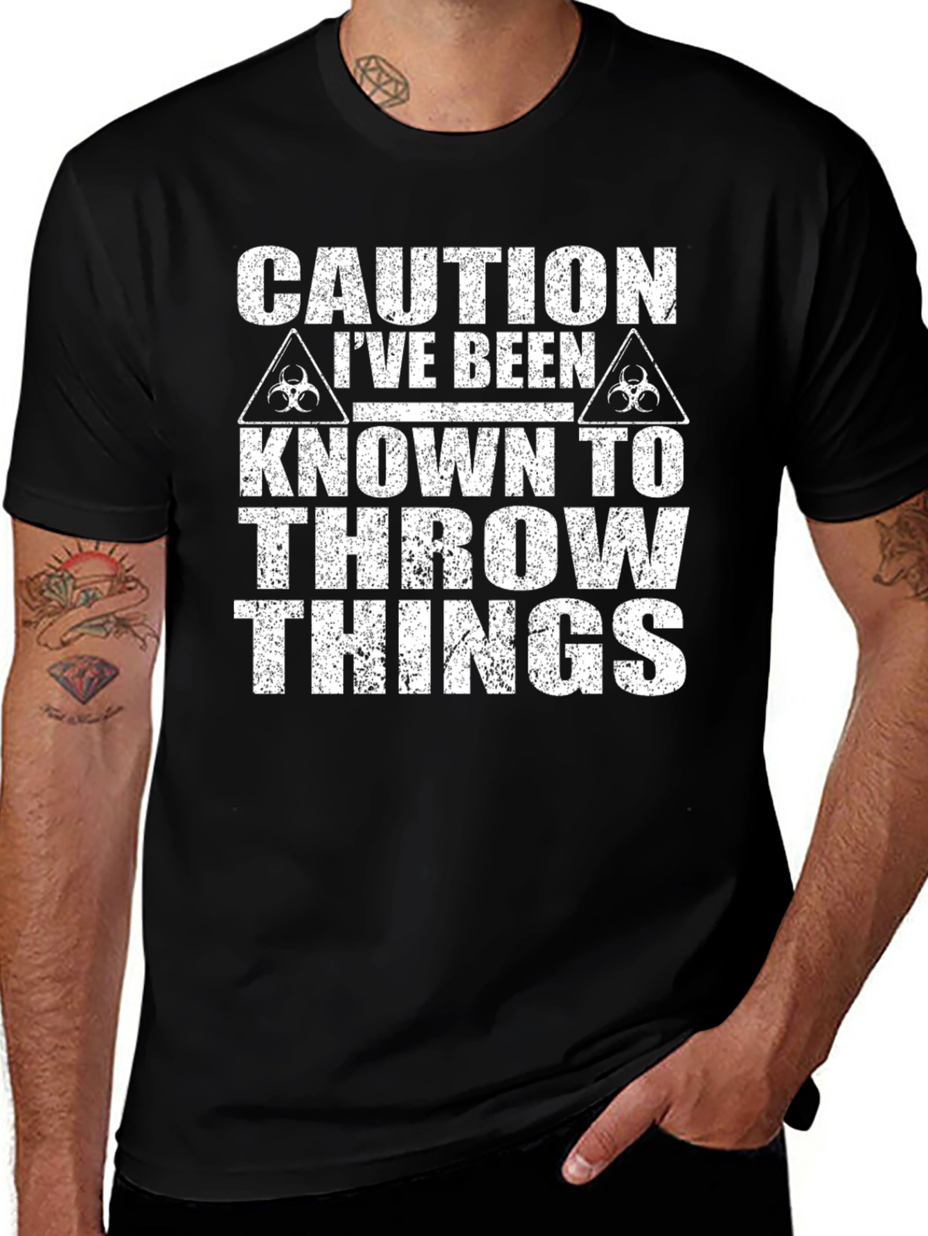 Variant 9 of Caution I Throw Things T-Shirt