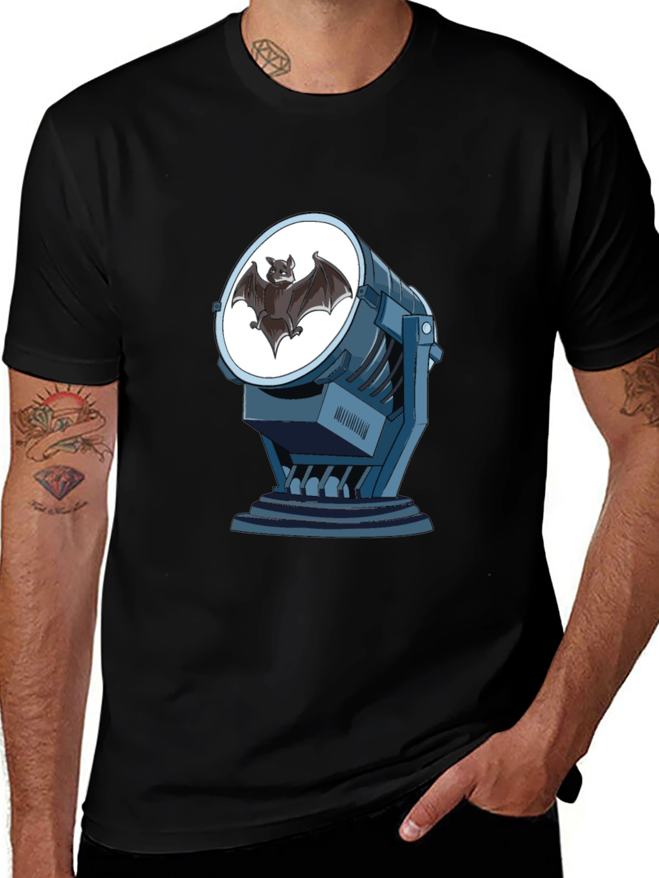 Variant 21 of Bat Signal Graphic Tee - Superhero Fashion