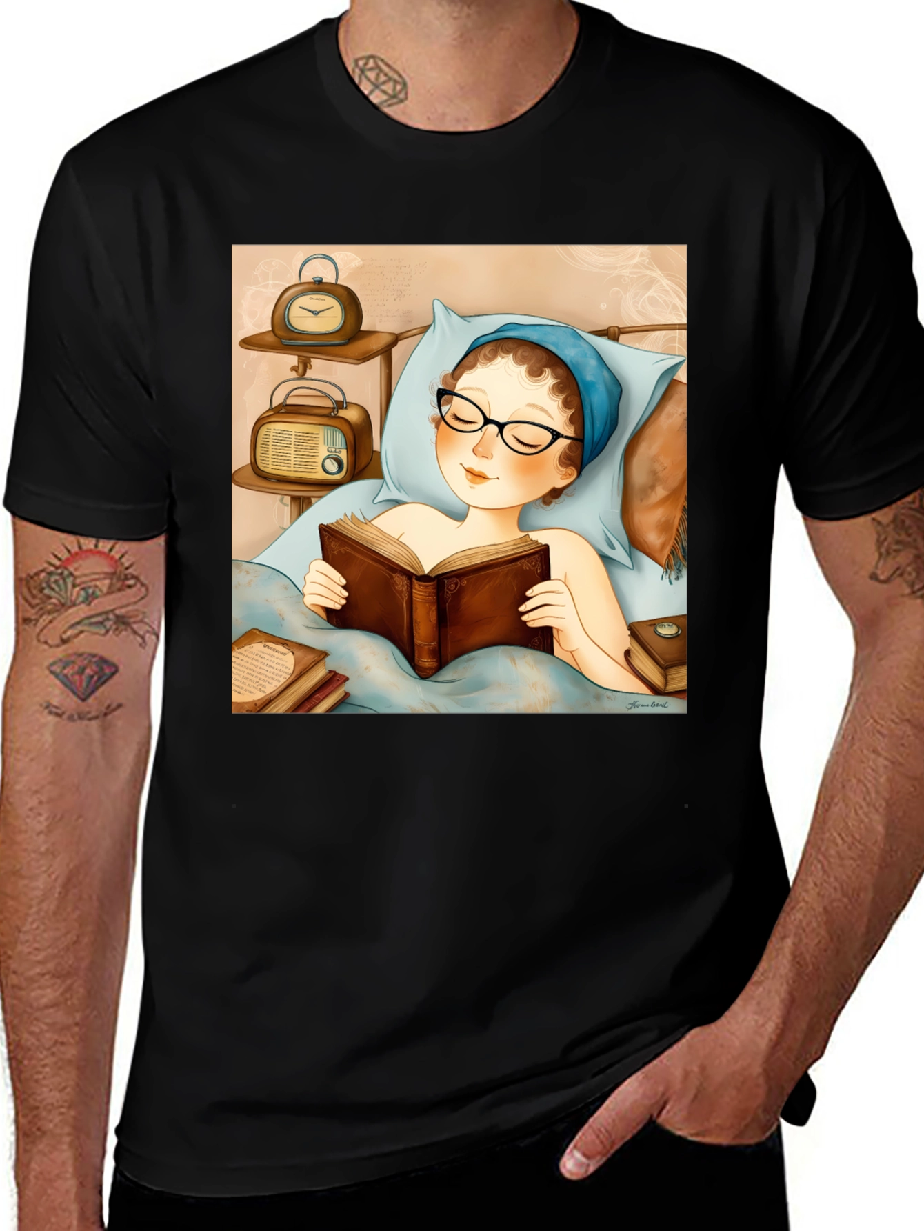 Variant 23 of Book Lover T-Shirt: Cozy Bedtime Reading