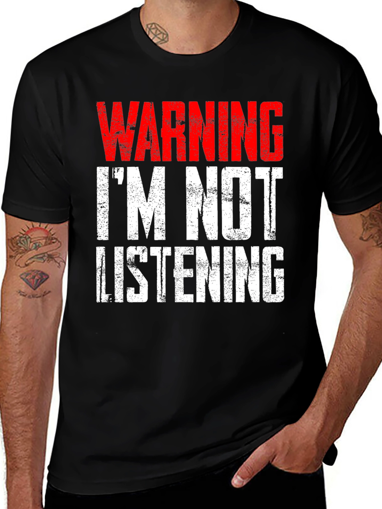 Variant 4 of Warning: I'm Not Listening T-Shirt - Sarcastic Humor Tee