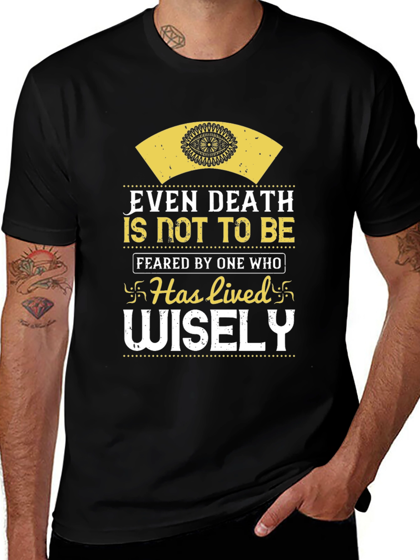 Variant 28 of Inspirational Wisdom Black Graphic Tee for Men
