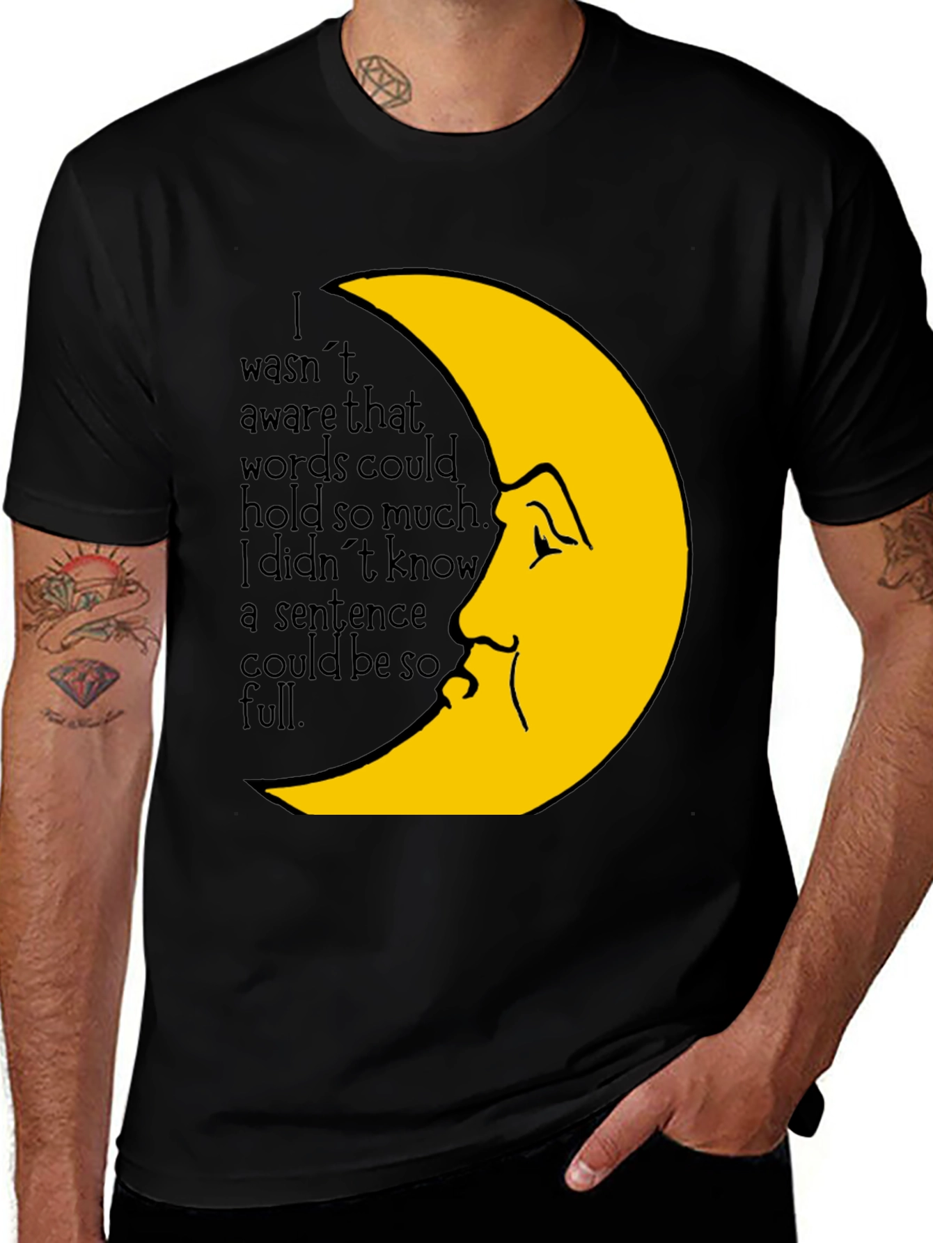 Variant 5 of Moon Face Graphic Tee -  Emotional Saying T-Shirt