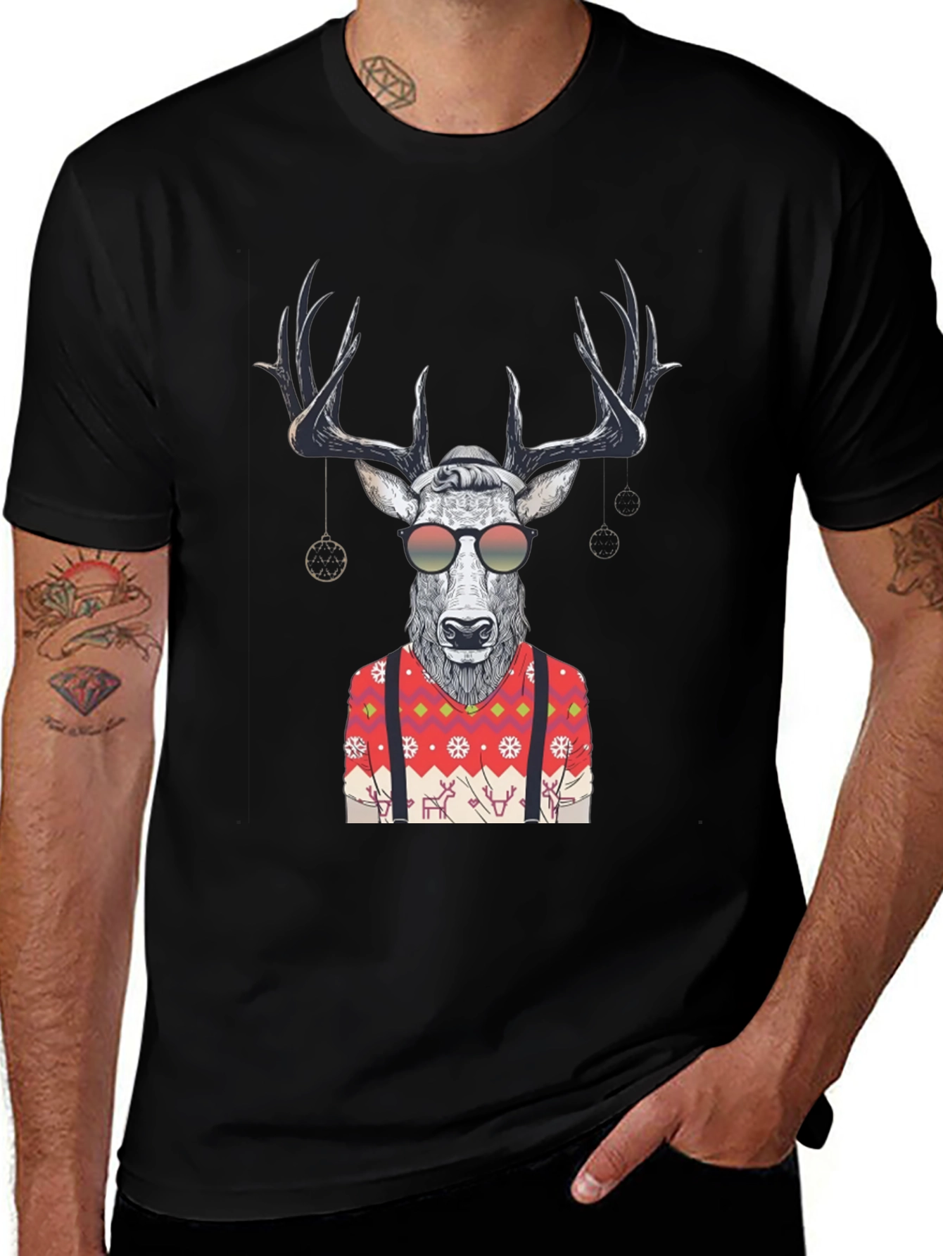 Variant 19 of Hipster Reindeer Graphic Tee