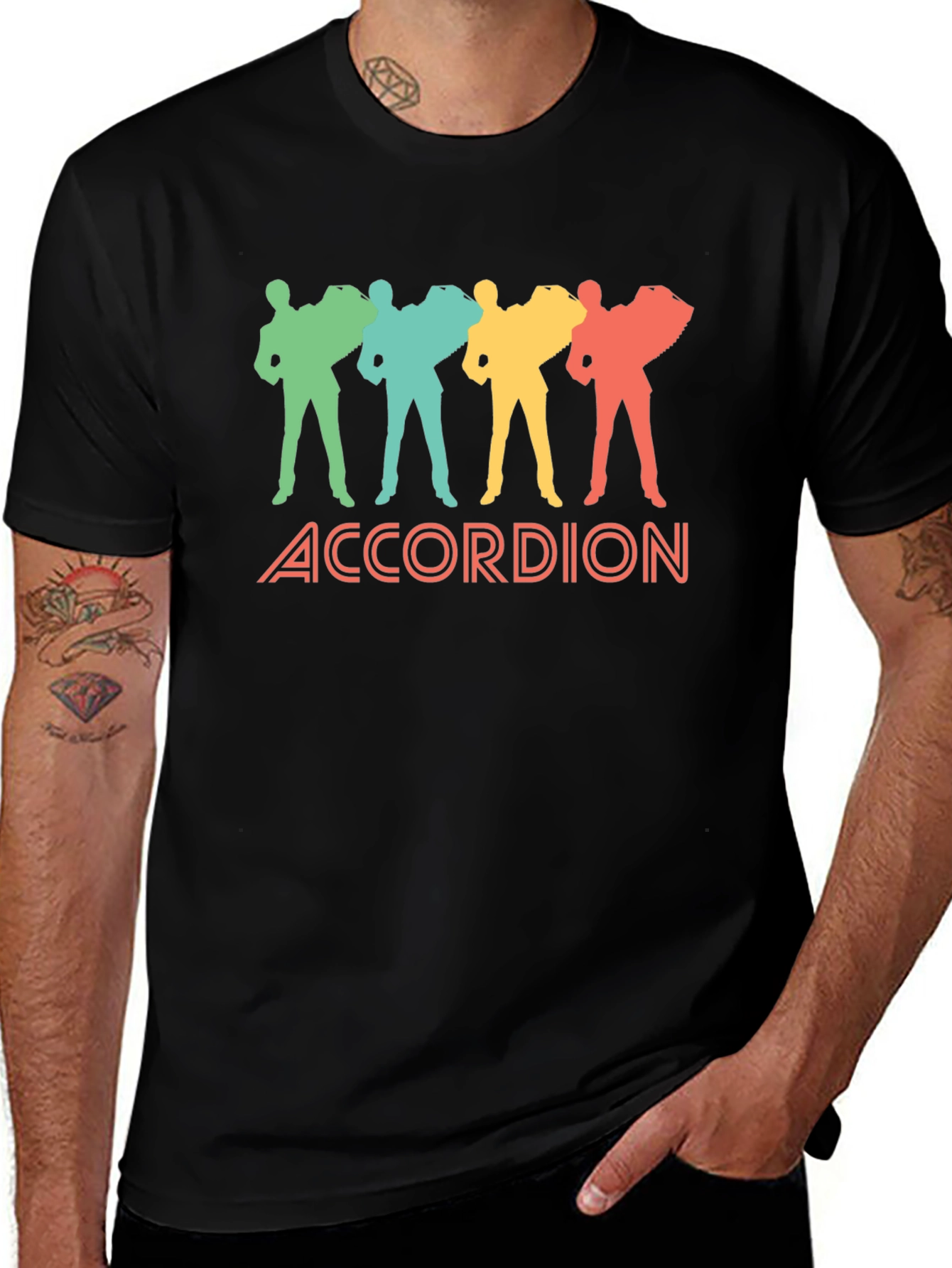 Variant 19 of Retro Accordion Player Graphic T-Shirt