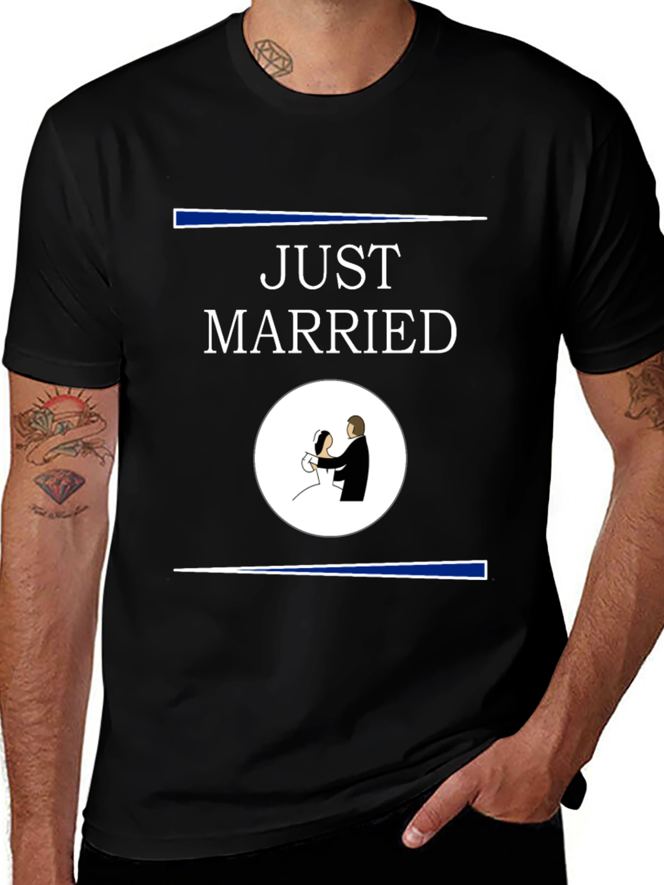 Just Married Graphic Tee - Newlywed Celebration