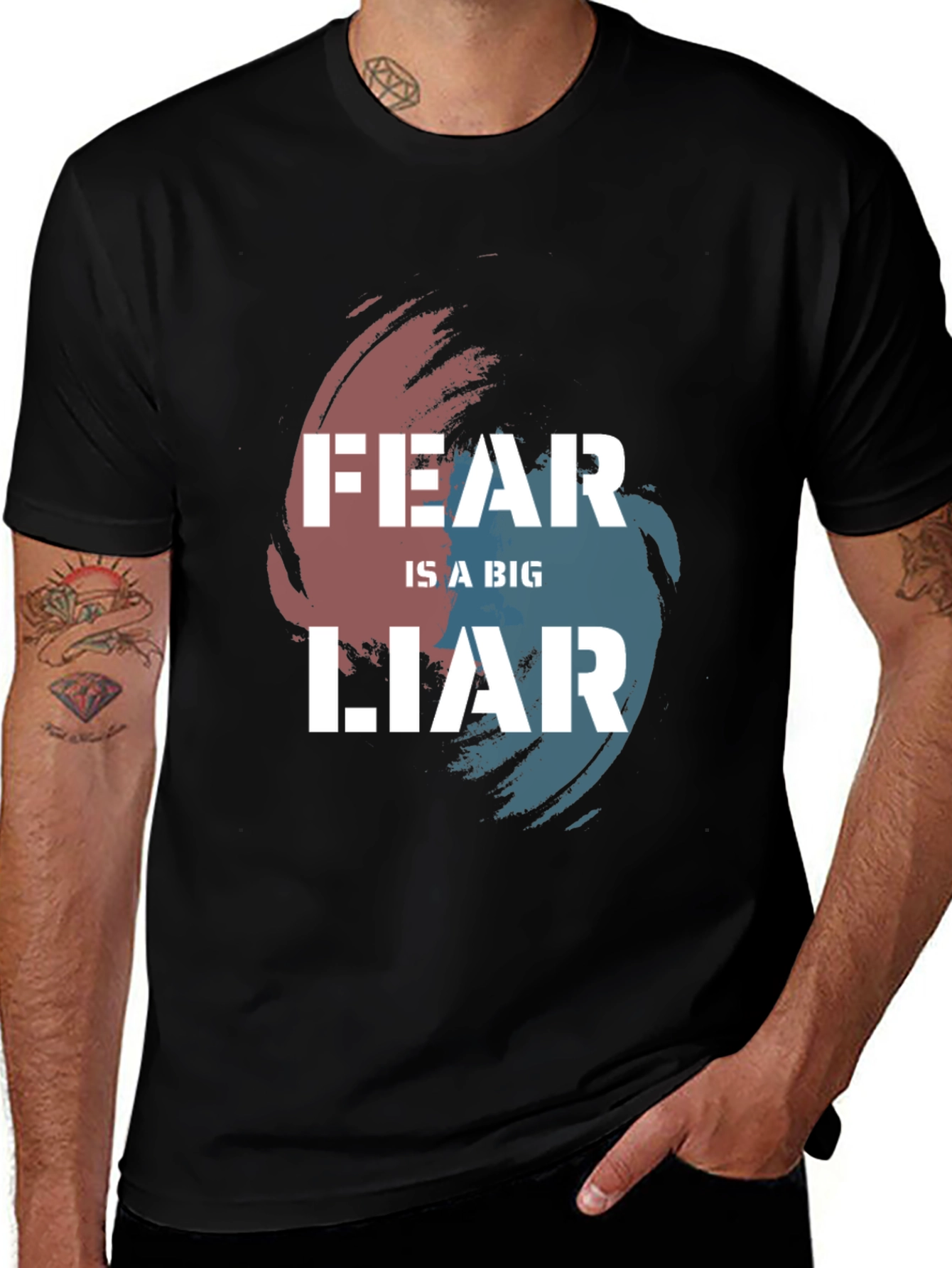 Variant 4 of Fear is a Big Liar Graphic T-Shirt - Motivational Tee