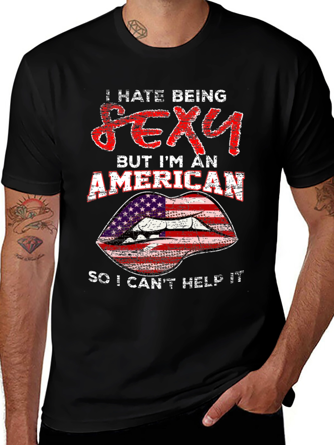 Variant 6 of I Hate Being Sexy American Lips Graphic T-Shirt