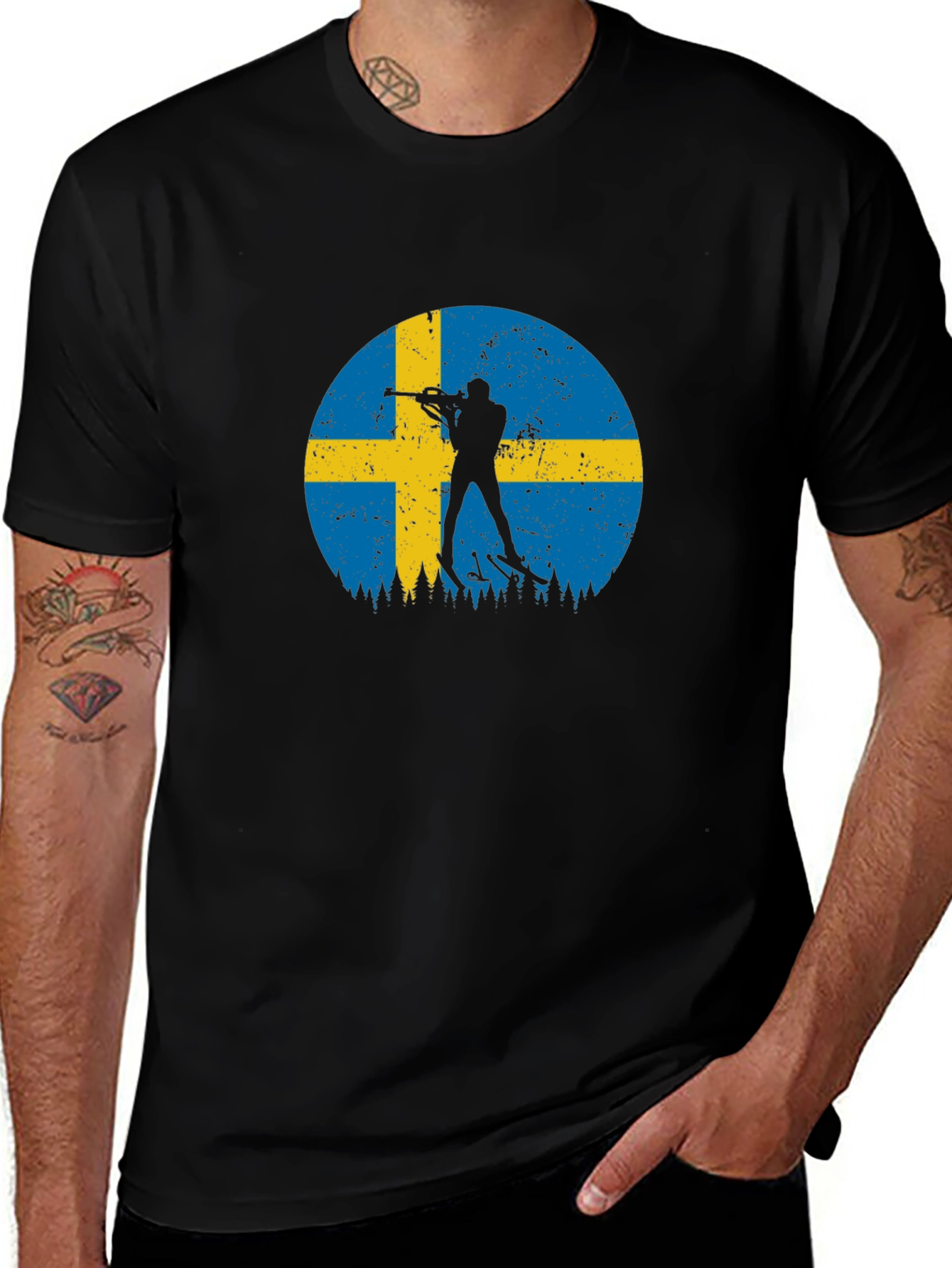Sweden Flag Biathlon T-Shirt