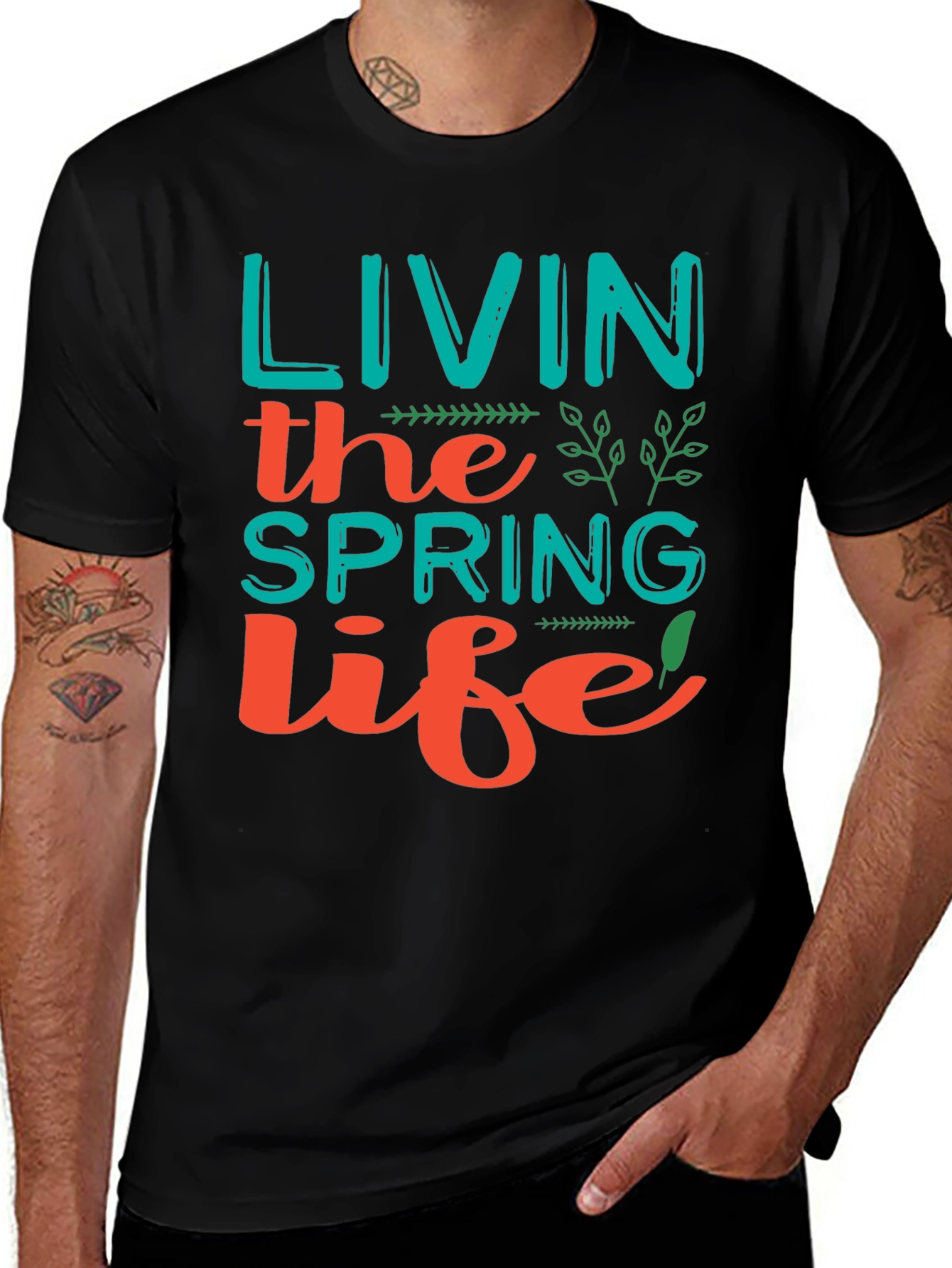 Variant 9 of Spring Life Graphic Tee - Trendy Casual Shirt