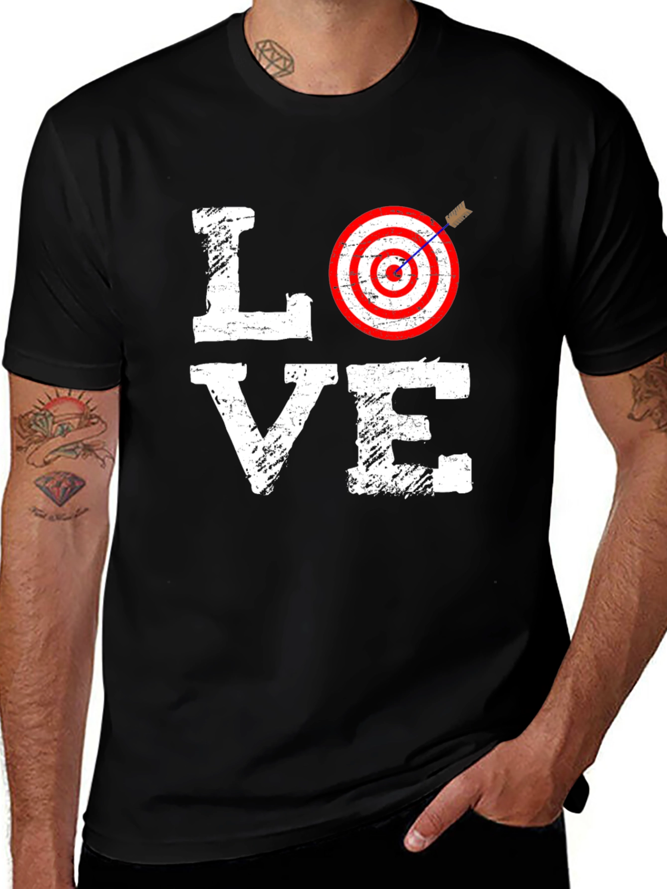 Variant 10 of Target Love Graphic Tee - Men's Cotton T-Shirt