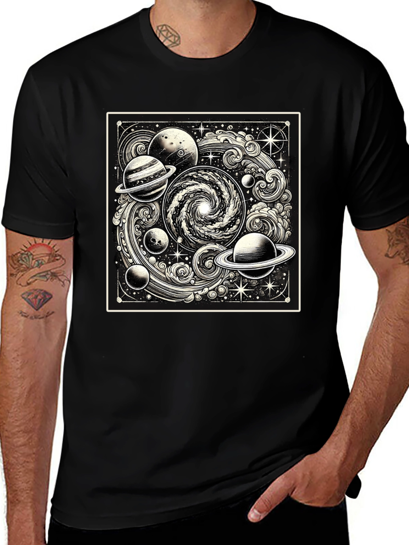 Variant 9 of Cosmic Galaxy Black T-Shirt