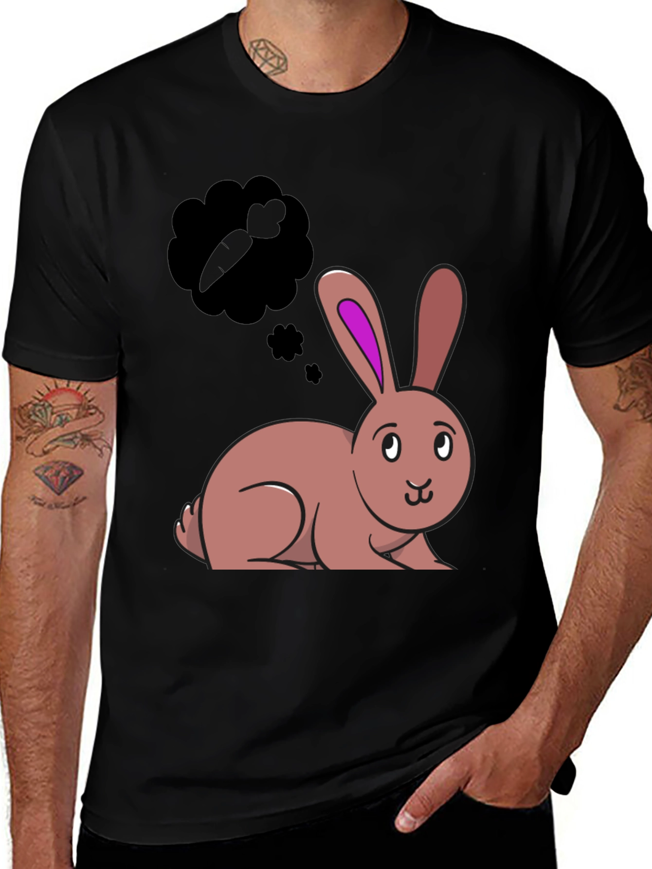 Variant 2 of Funny Bunny Carrot Dream T-Shirt - Soft Cotton Tee