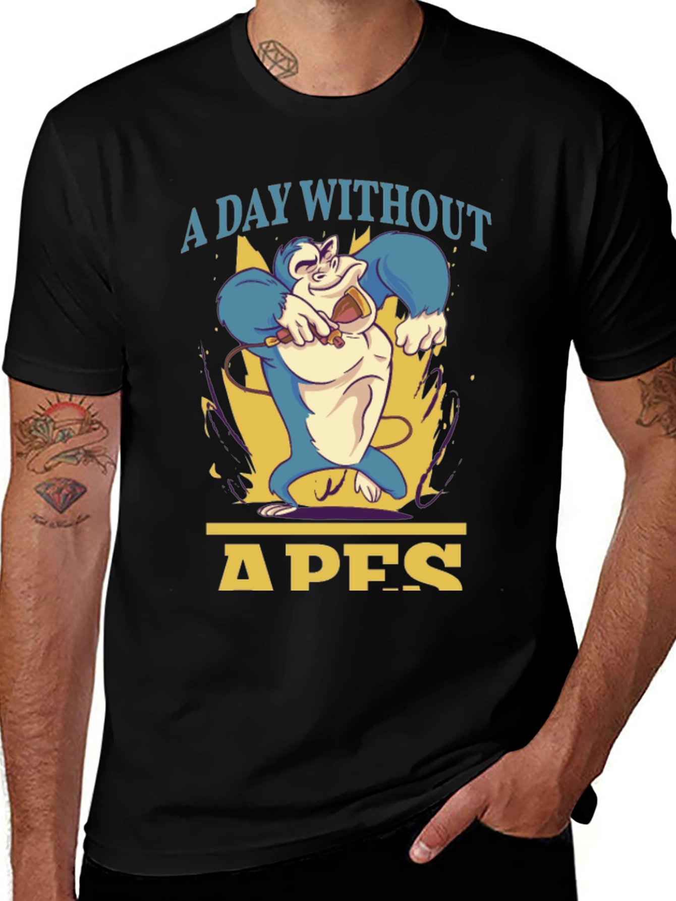 Variant 29 of A Day Without Apes T-Shirt - Men's Black Tee