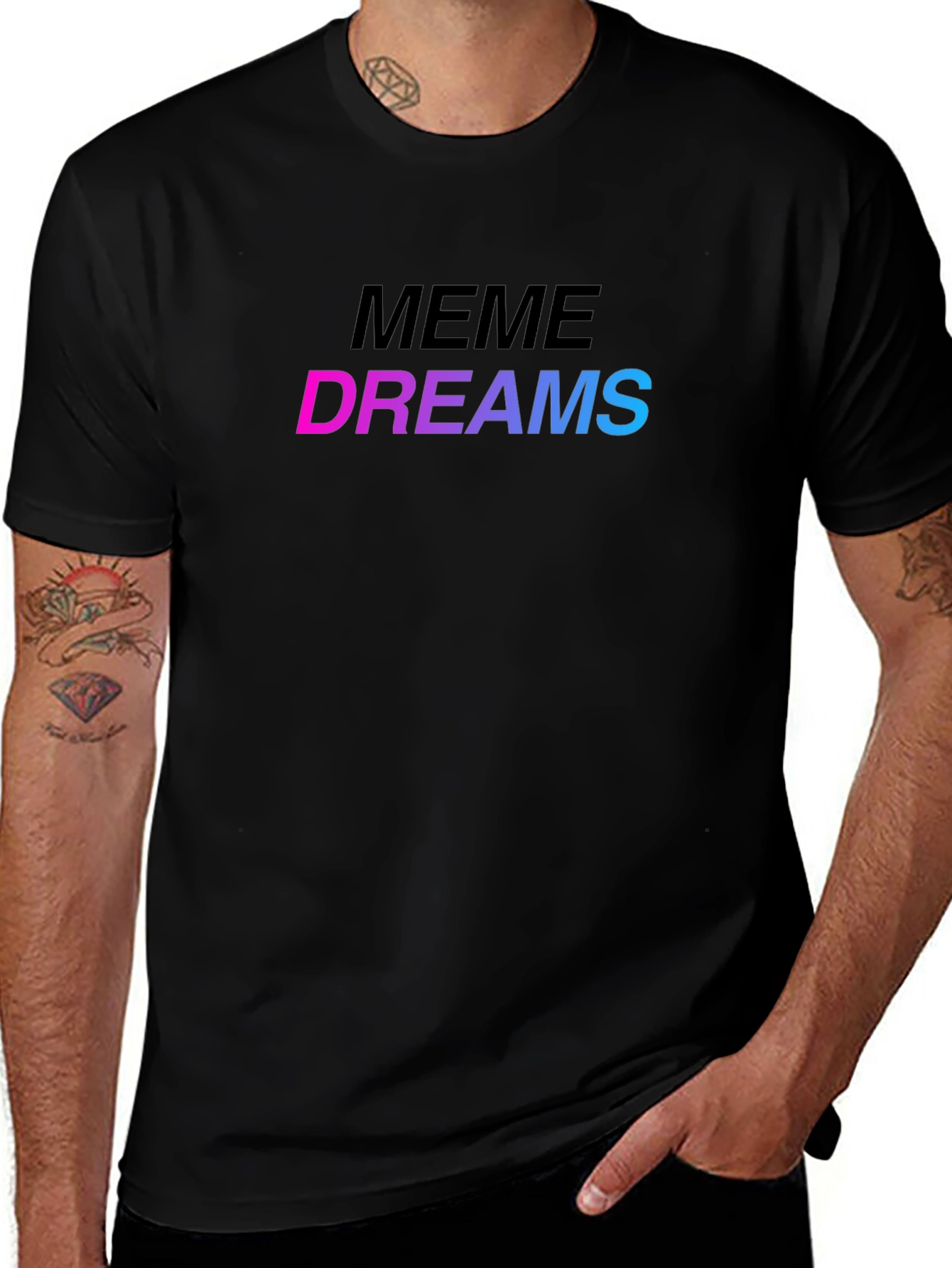 Variant 21 of Meme Dreams Graphic Print Black T-Shirt