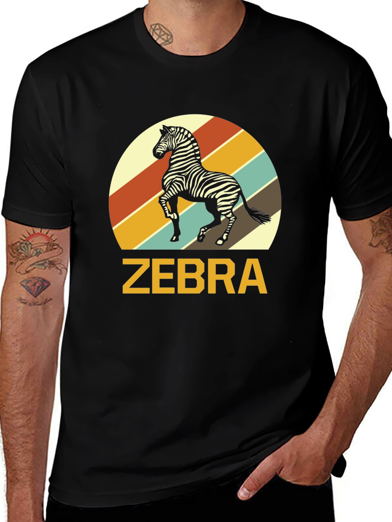 Variant 23 of Retro Zebra Graphic T-Shirt - Casual Cool Design