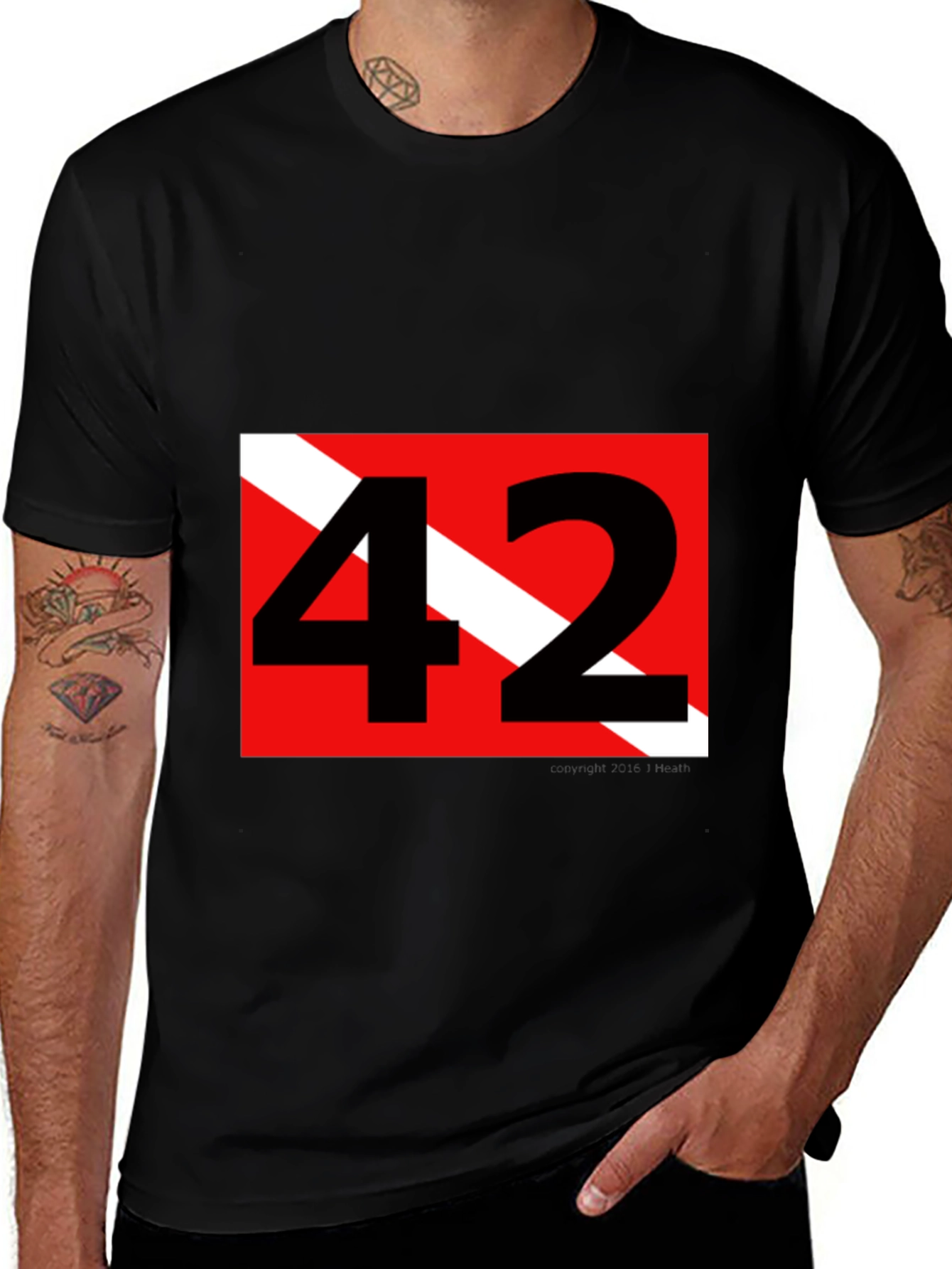 Variant 7 of Diver 42 Dive Flag T-Shirt