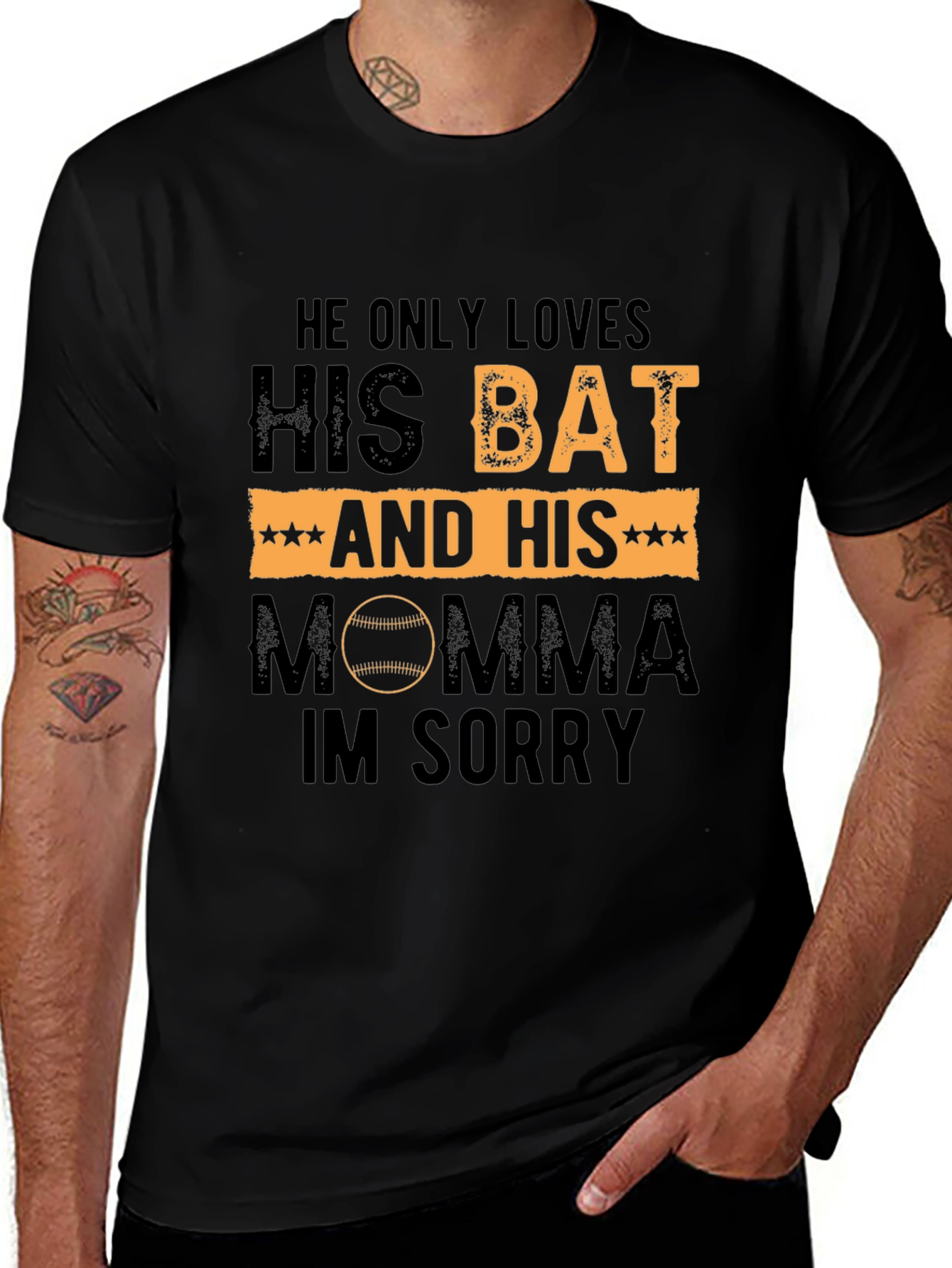 Variant 29 of He Only Loves His Bat Baseball T-Shirt