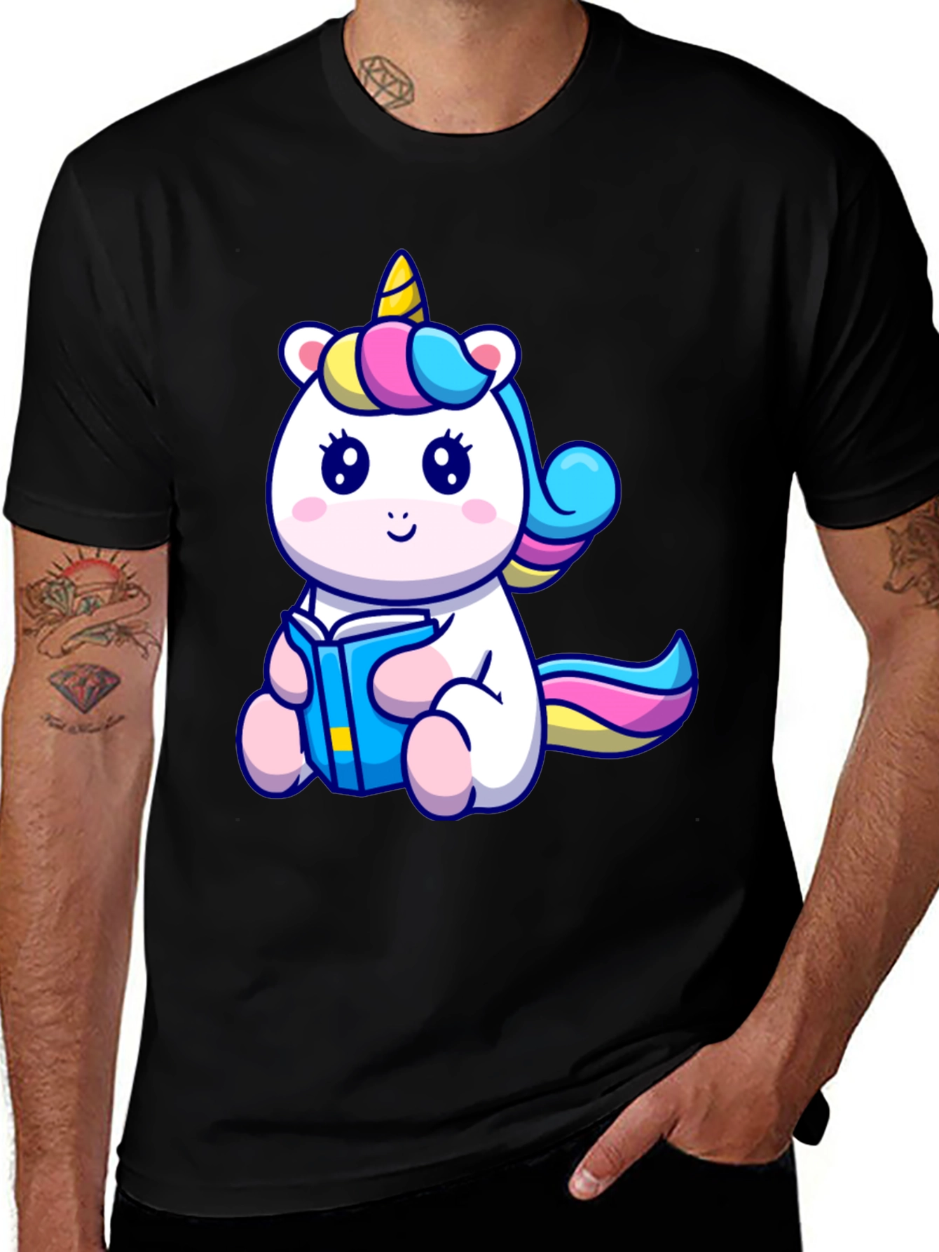 Variant 10 of Cute Unicorn Reading Book Graphic T-Shirt