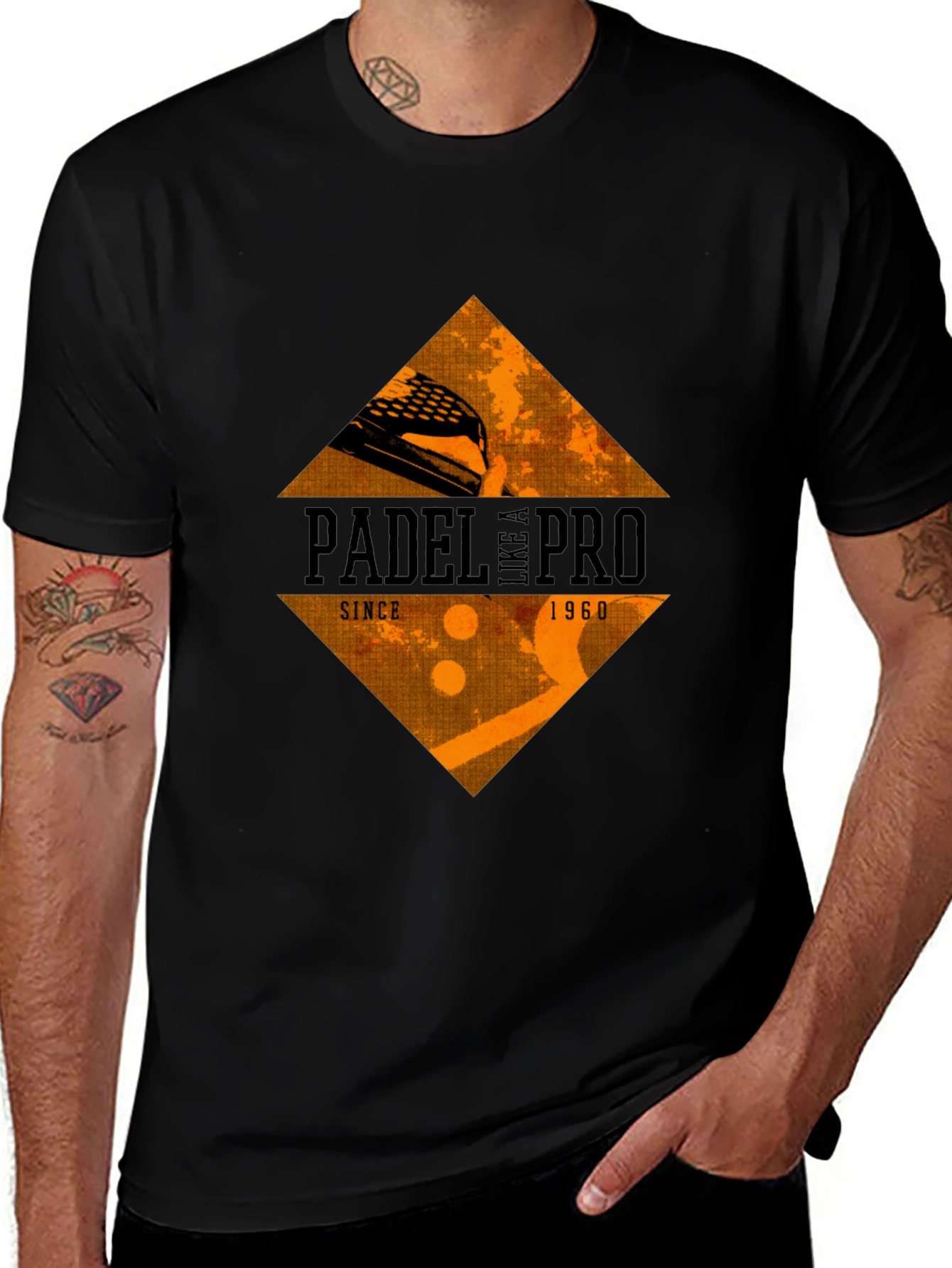 Variant 14 of Padel Pro Graphic T-Shirt - Black Cotton Tee