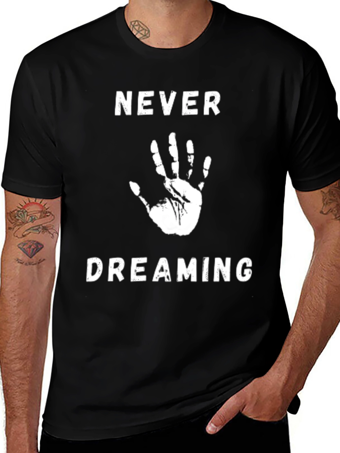Never Dreaming Black Graphic Tee