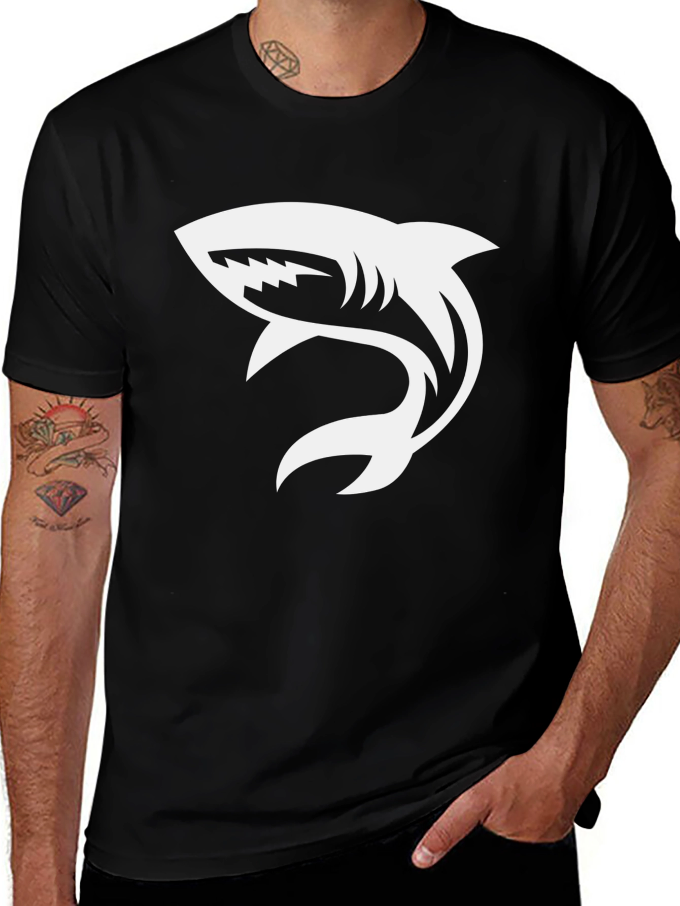 Variant 14 of Shark Graphic T-Shirt - Stylish Black Tee