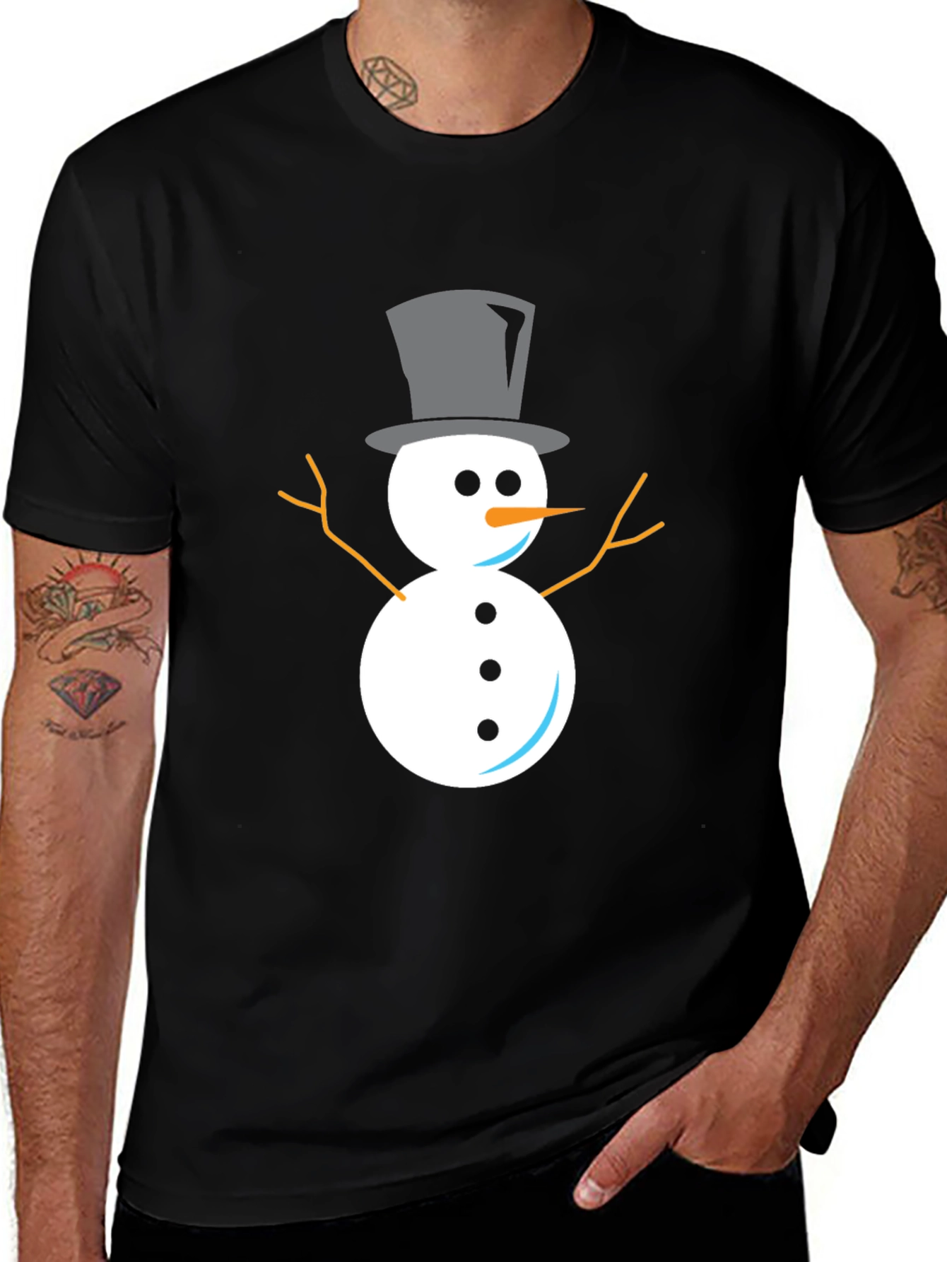 Variant 28 of Snowman Graphic Tee - Classic Holiday Style