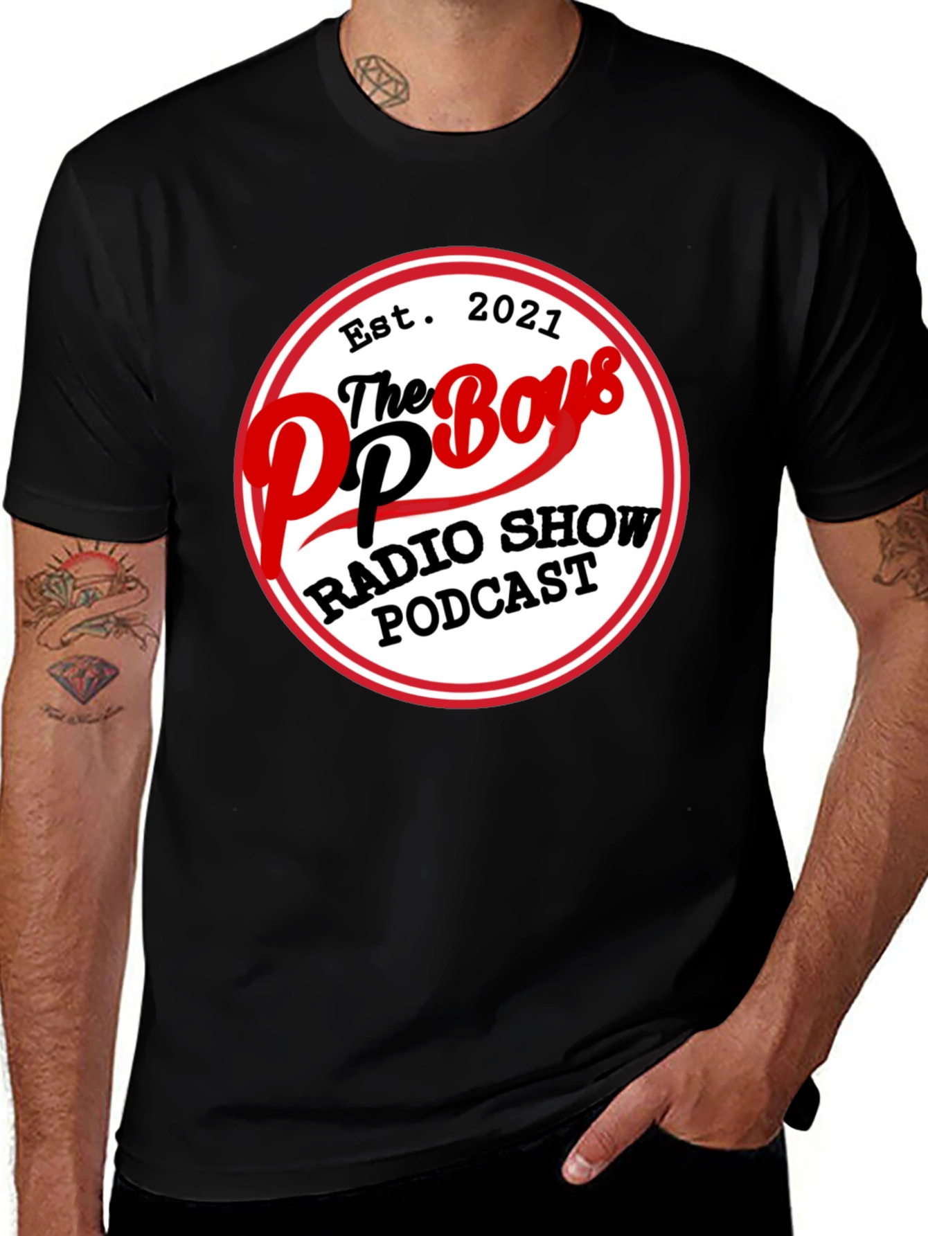 Variant 27 of The Boys Radio Show Podcast Black T-Shirt