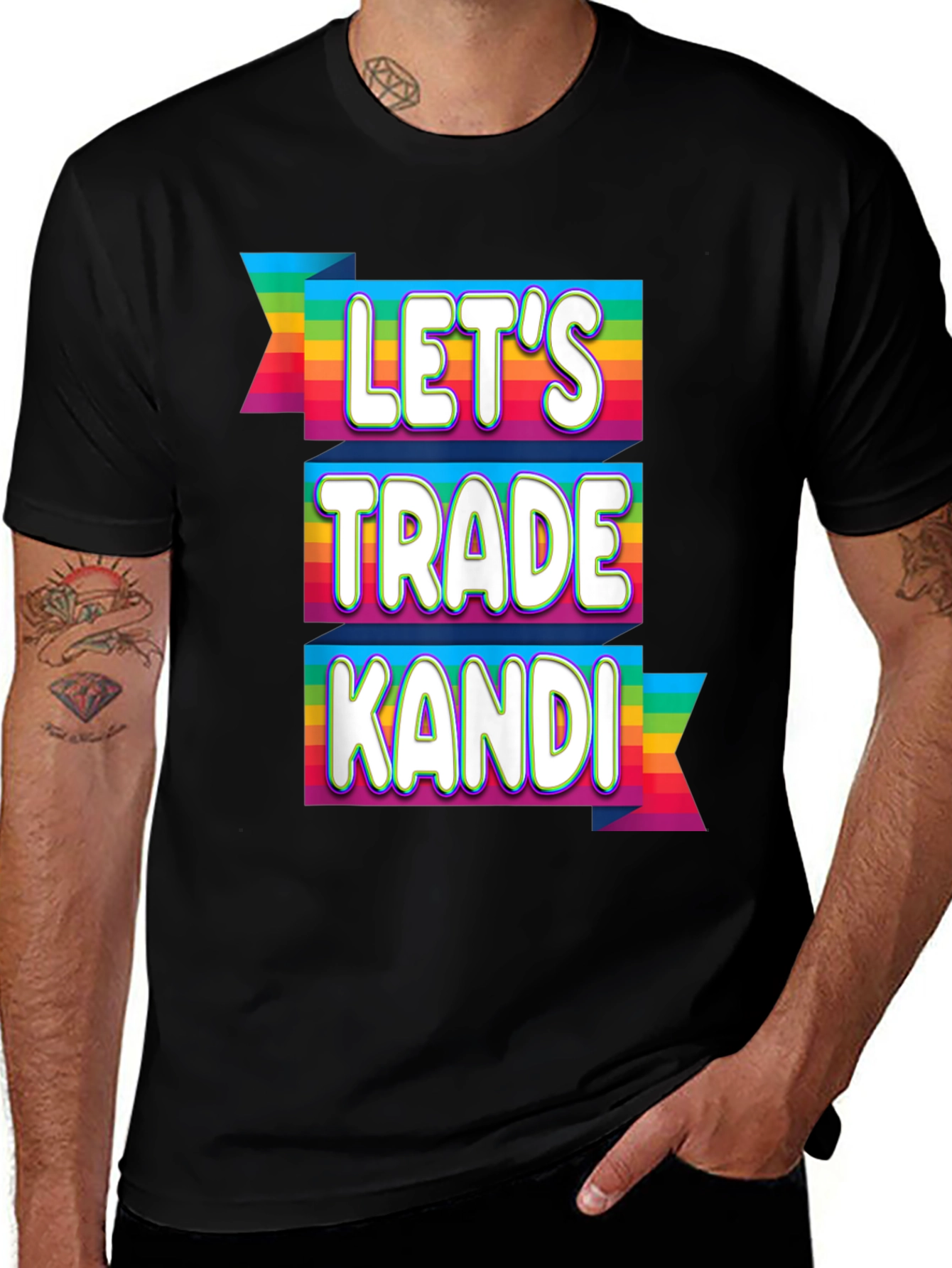 Variant 17 of Let's Trade Kandi Rave T-Shirt Festival EDM Rainbow