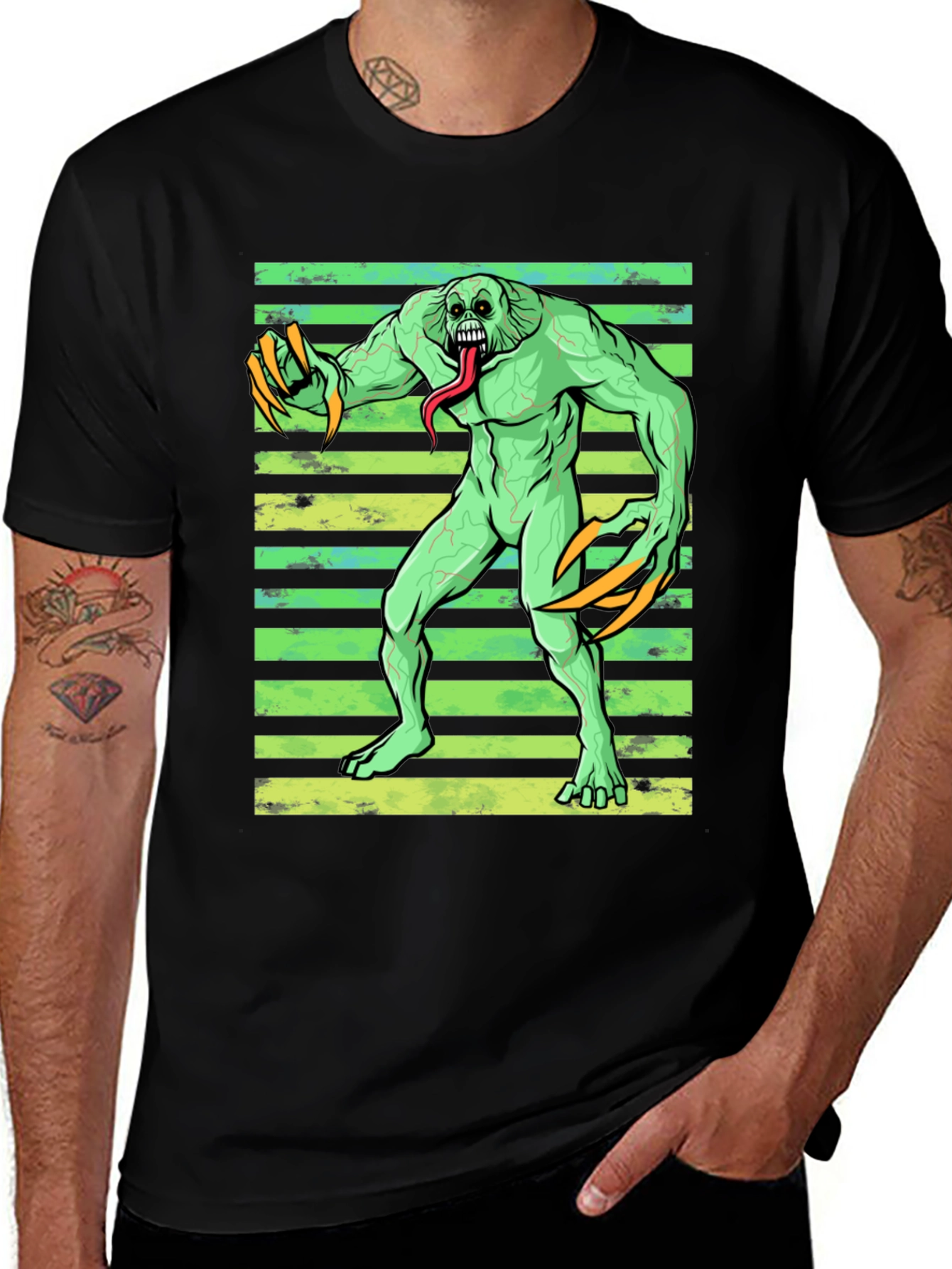 Monster Claw T-Shirt - Green Mutant Horror Tee