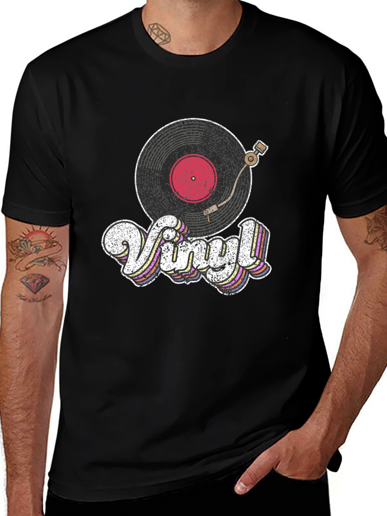 Vintage Vinyl Record T-Shirt - Retro Music Tee
