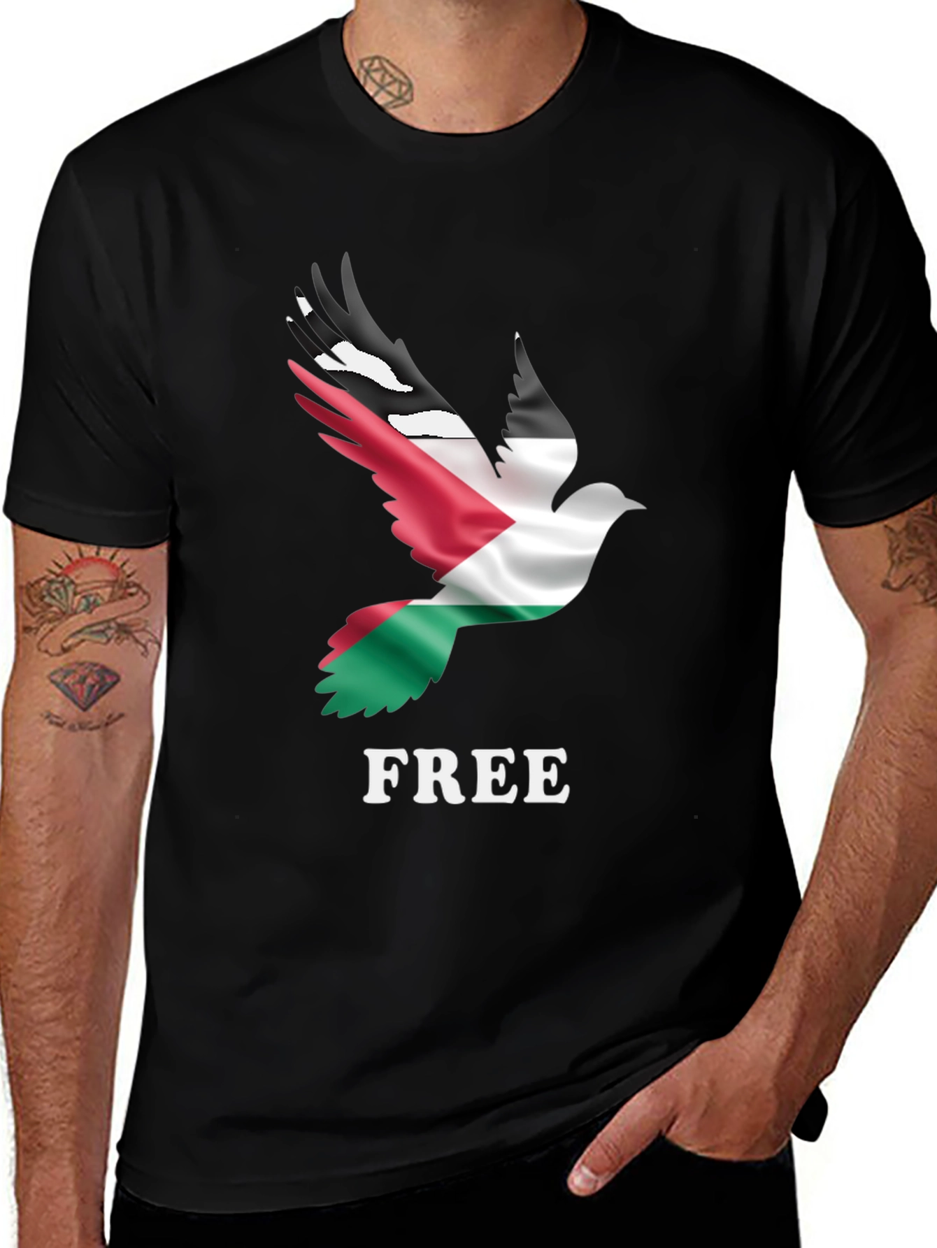Freedom Dove Palestine Flag T-Shirt