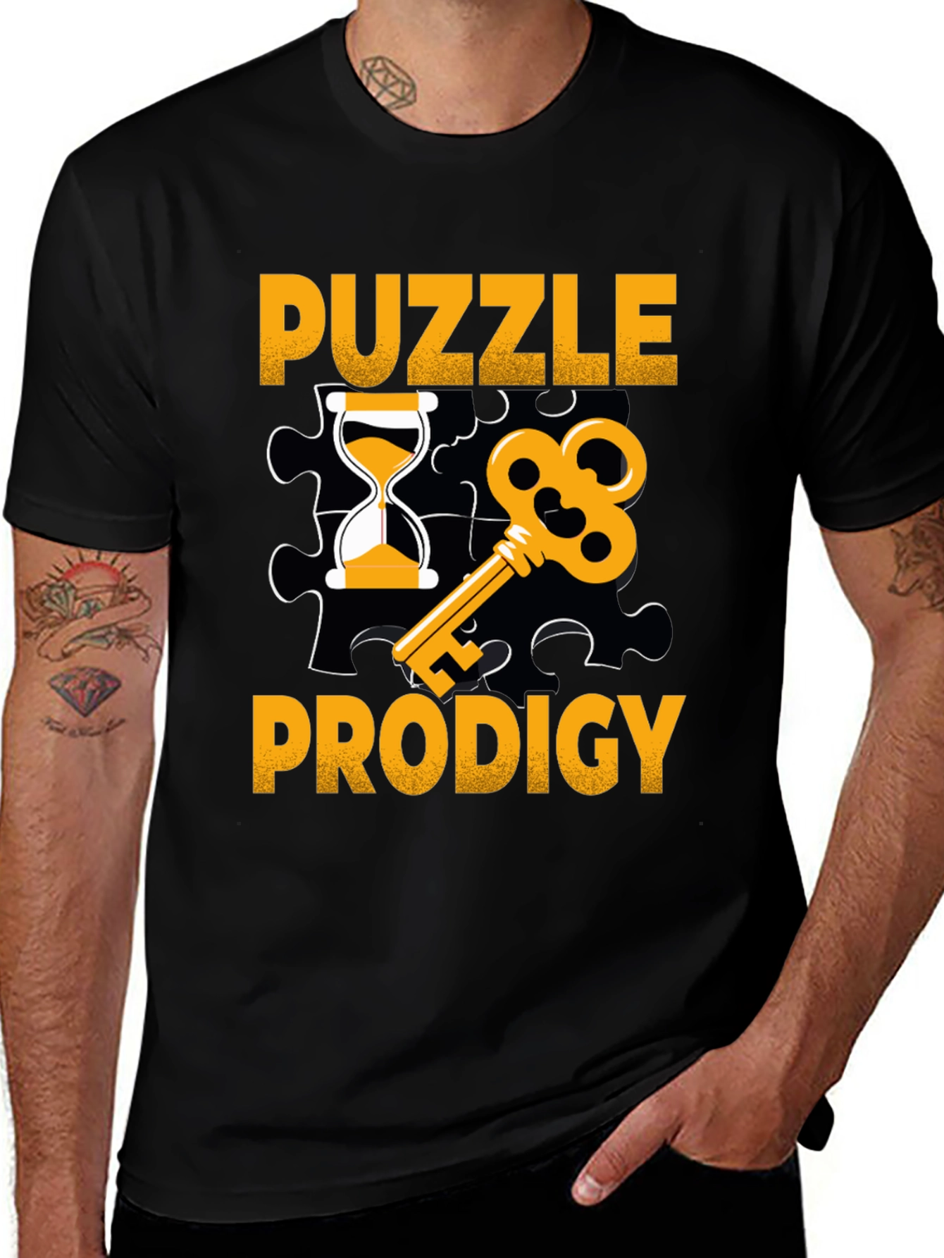 Variant 28 of Puzzle Prodigy Graphic Tee - Black