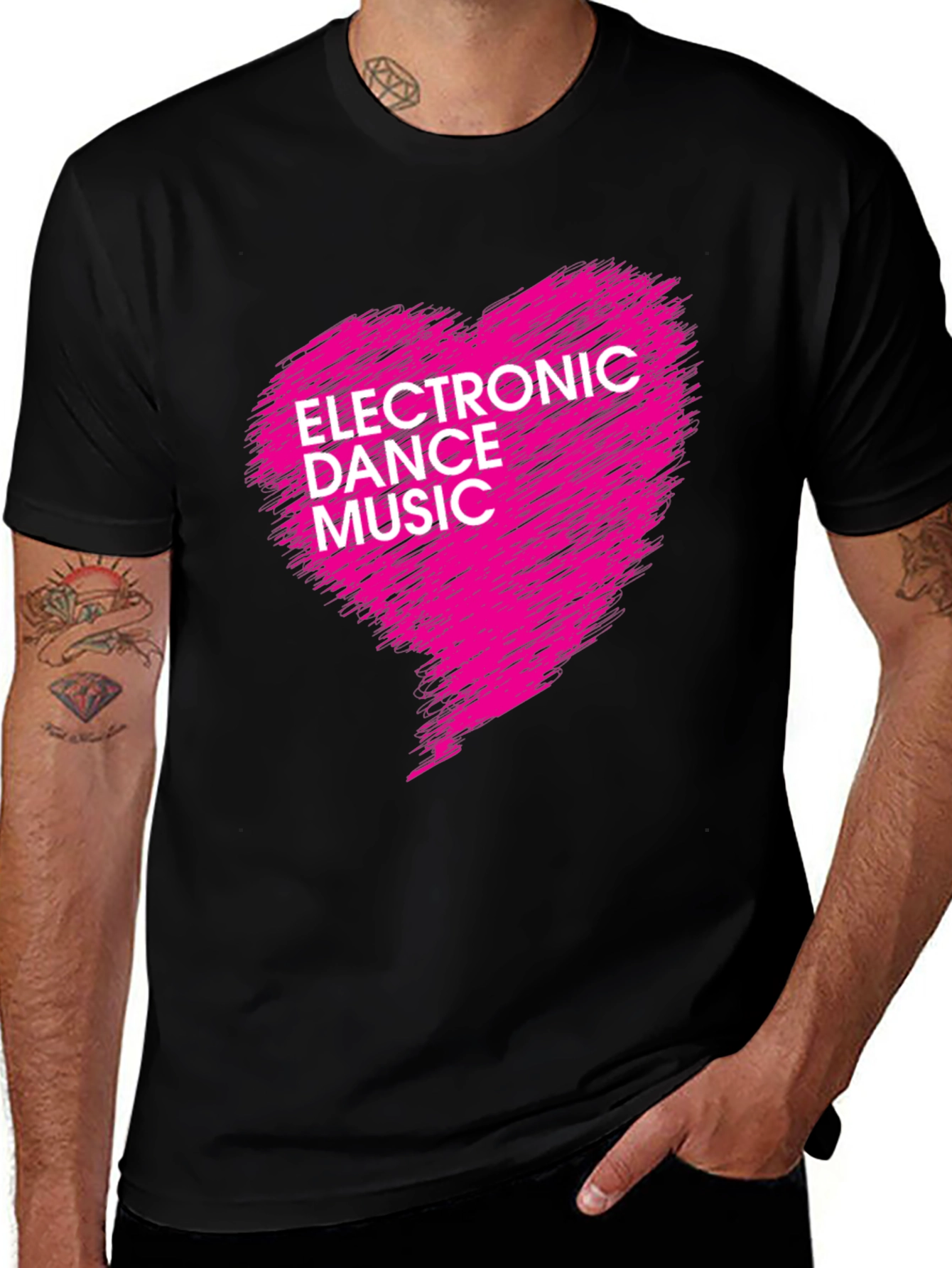 Electronic Dance Music Heart Graphic Tee