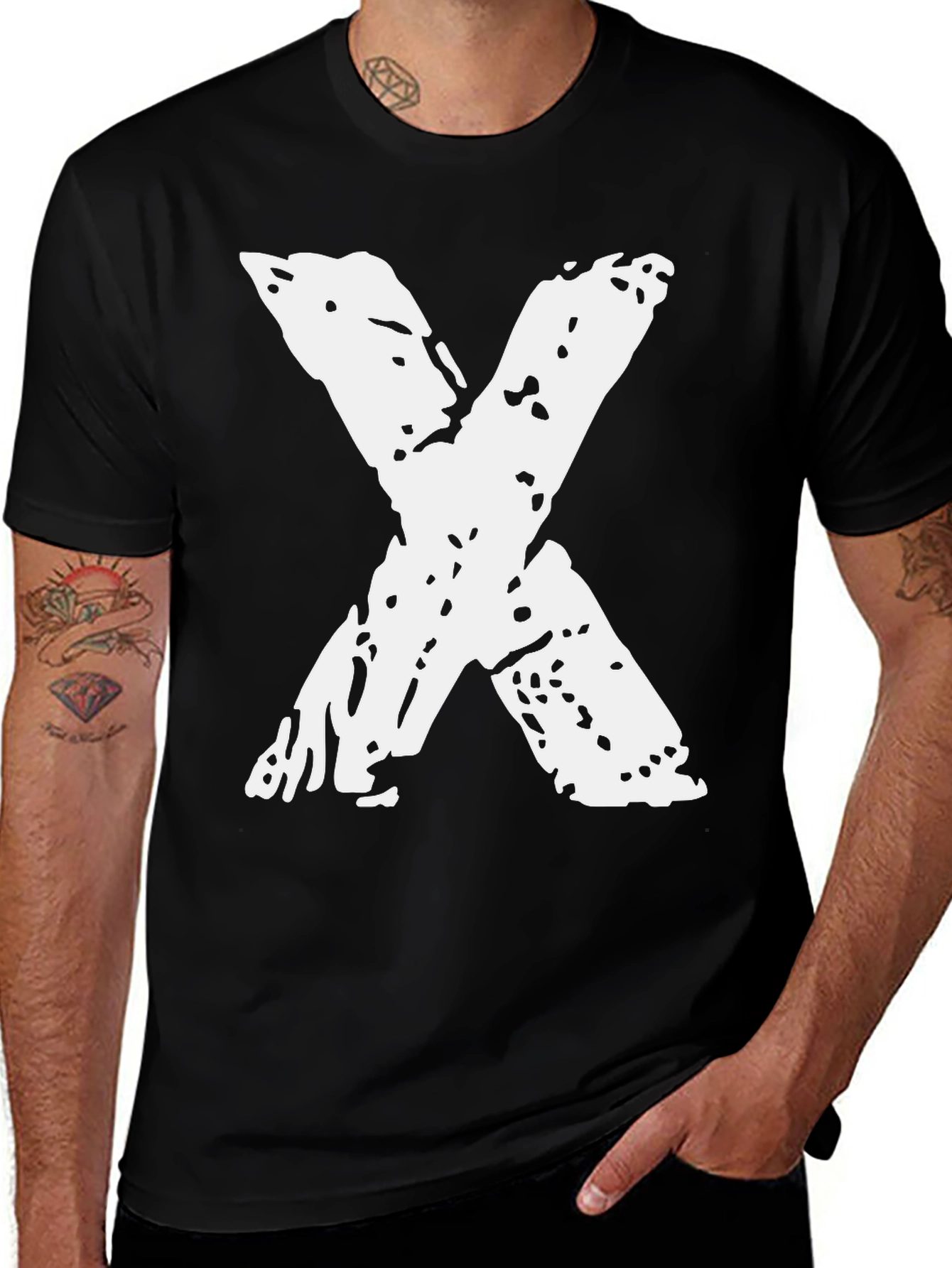 Variant 26 of Grunge X Graphic Black T-Shirt