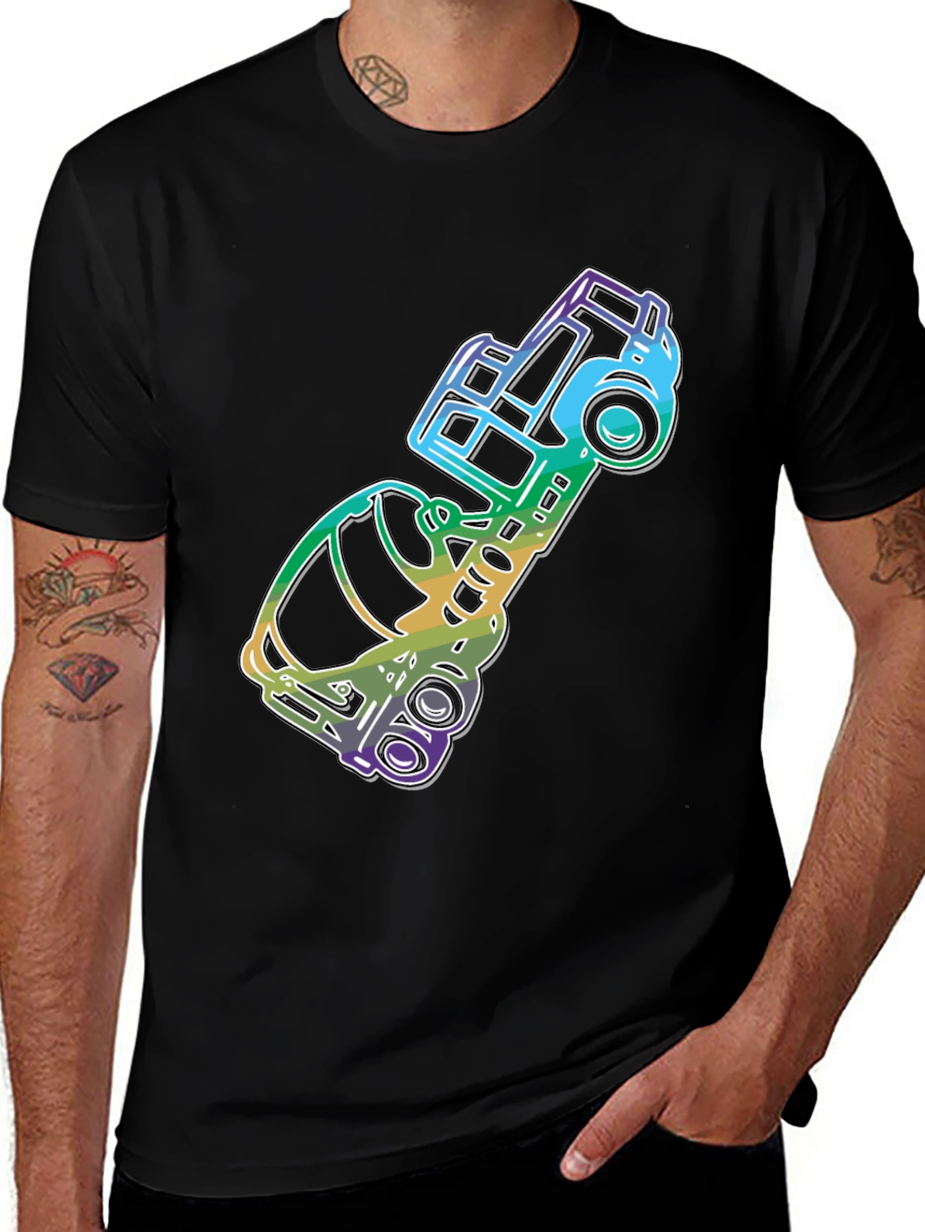 Variant 12 of Retro Rainbow Truck Graphic Tee