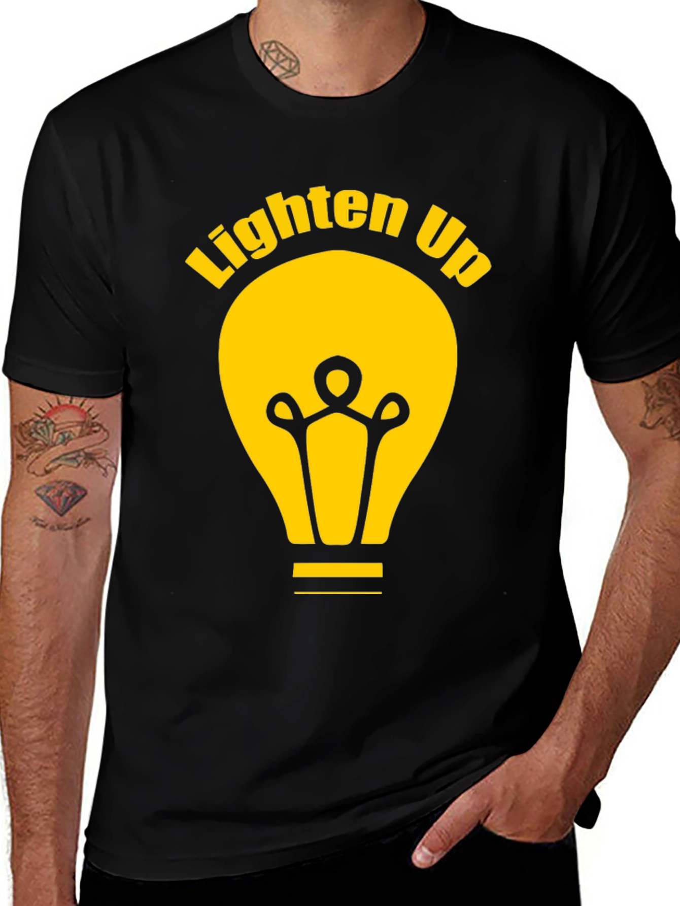 Variant 4 of Lighten Up Black Graphic Tee Shirt