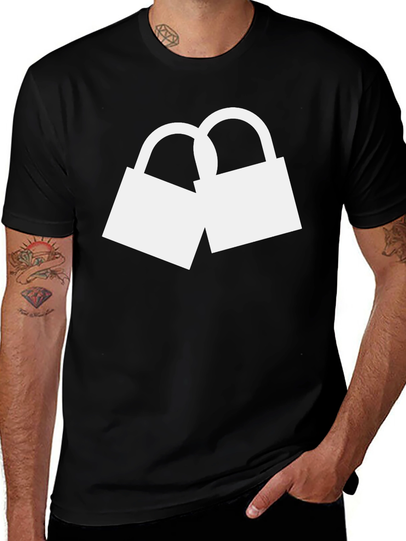 Variant 25 of Lock Graphic Black T-Shirt