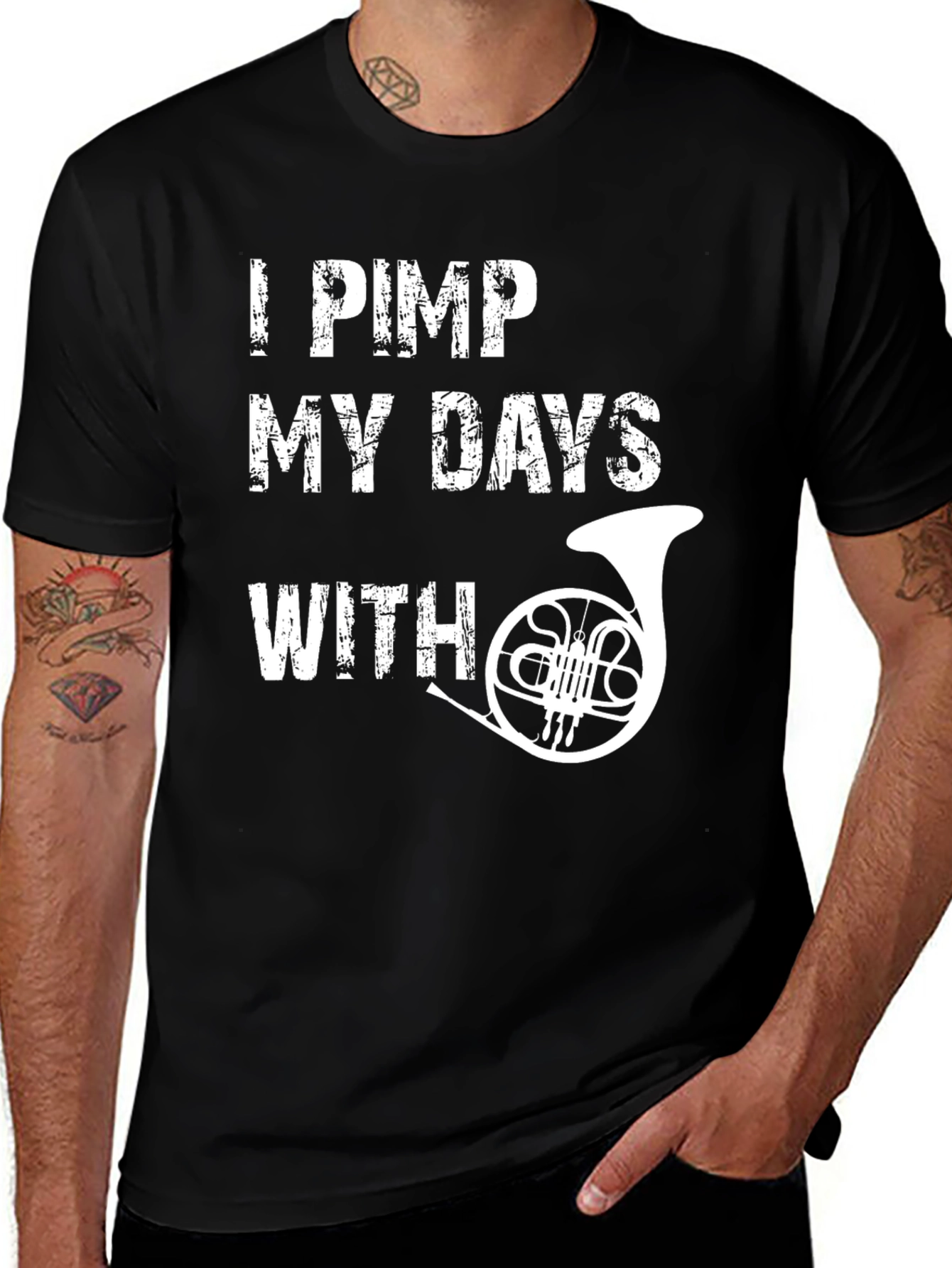 Variant 27 of I Pimp My Days With French Horn Musician T-Shirt