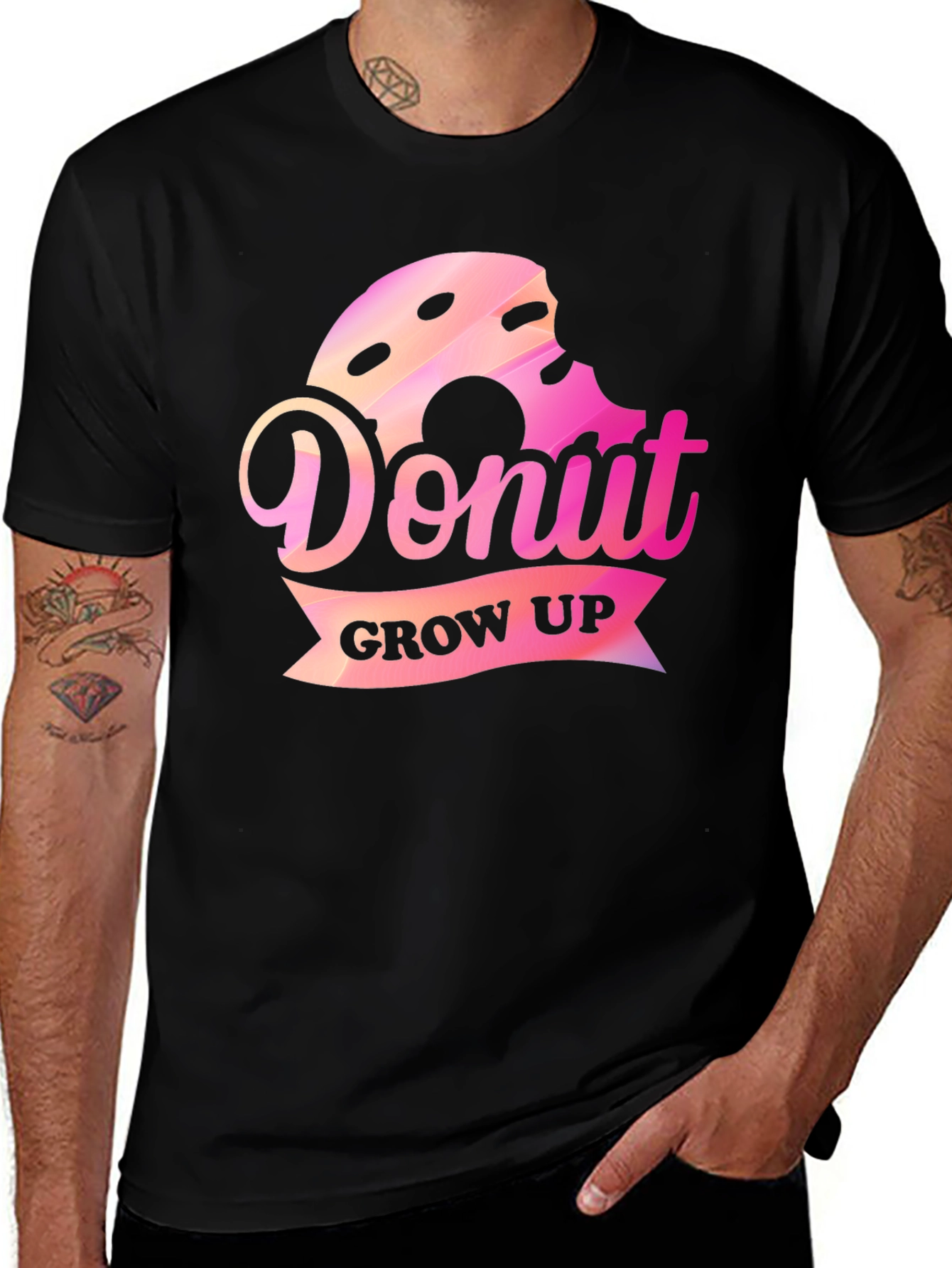 Variant 12 of Donut Grow Up Graphic Tee - Fun Casual Shirt