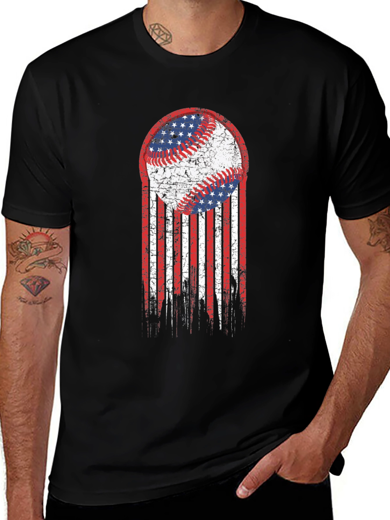 Variant 11 of USA Baseball Flag Graphic T-Shirt