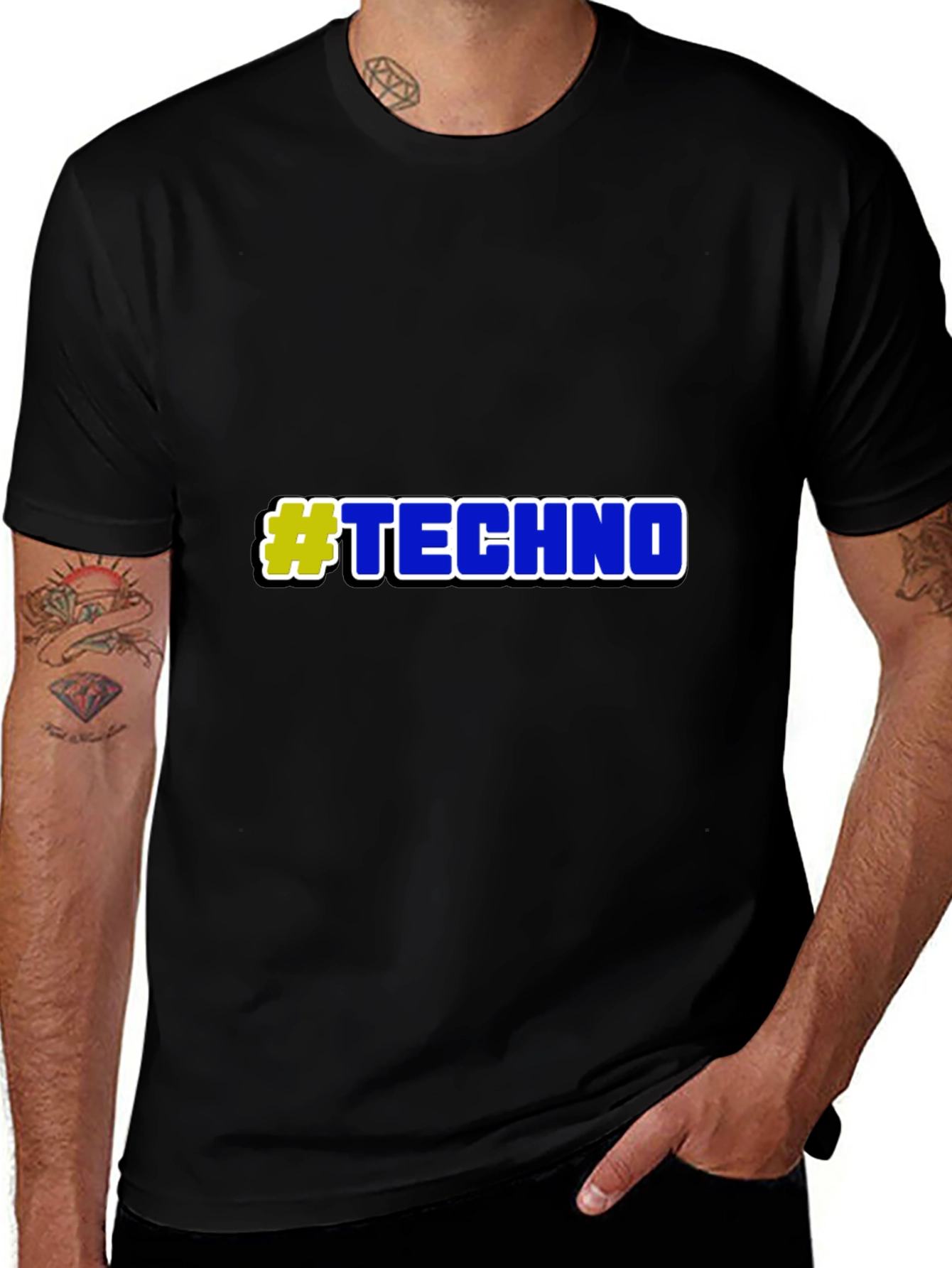 Variant 29 of #Techno Graphic Tee - Men's Black T-Shirt