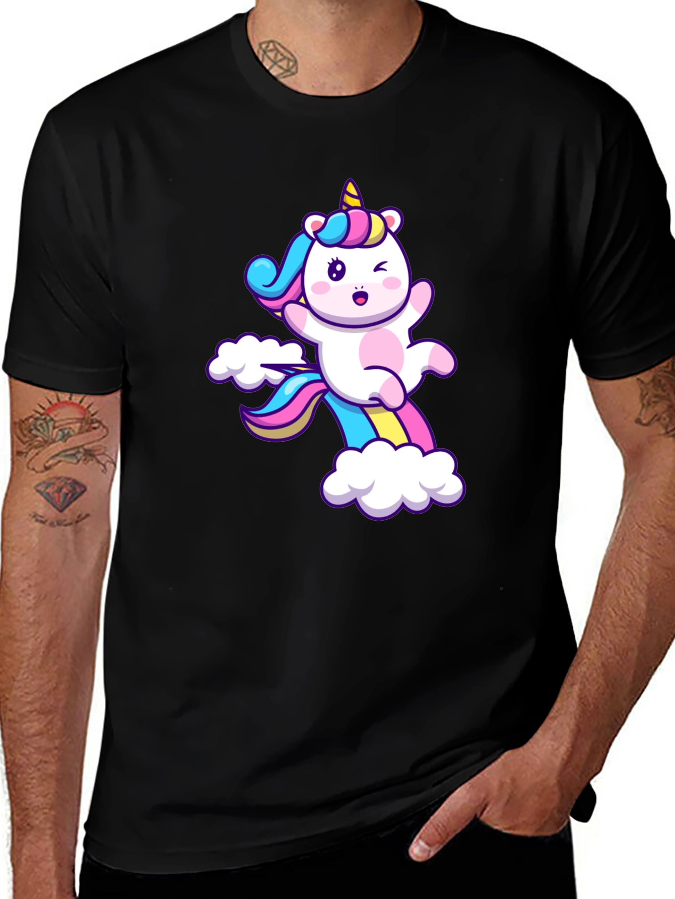 Variant 26 of Cartoon Unicorn Rainbow T-Shirt