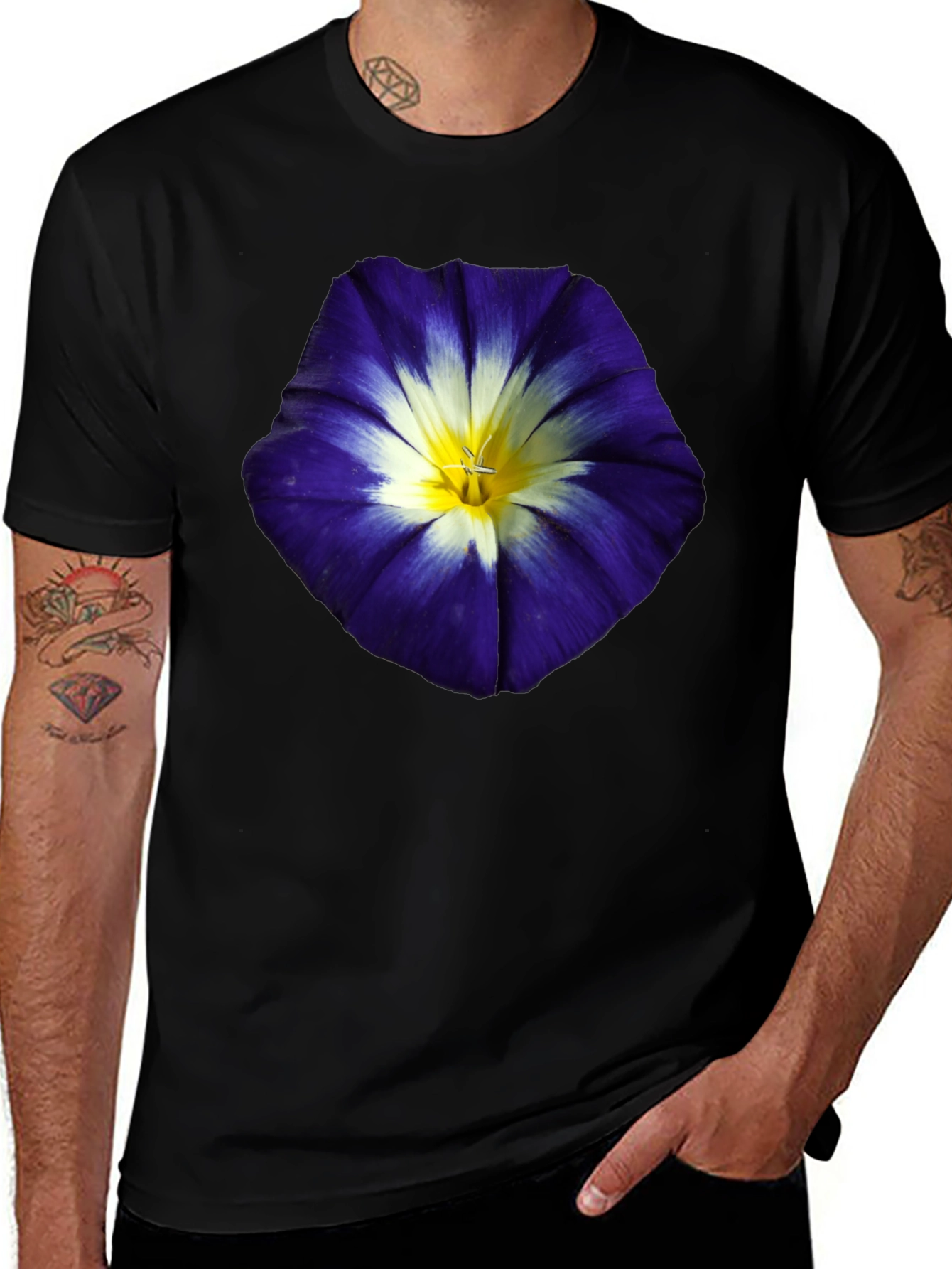 Variant 13 of Floral Print T-Shirt - Bold Flower Design