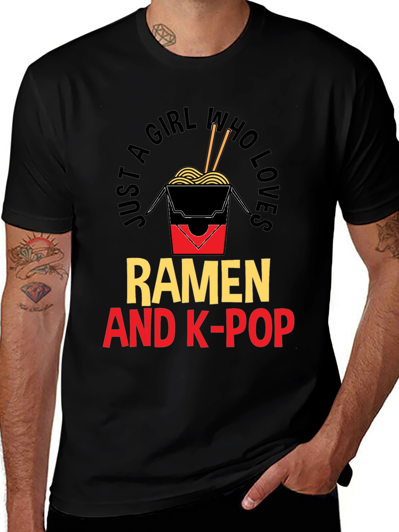Ramen & K-Pop Lover T-Shirt - Just A Girl Who Loves