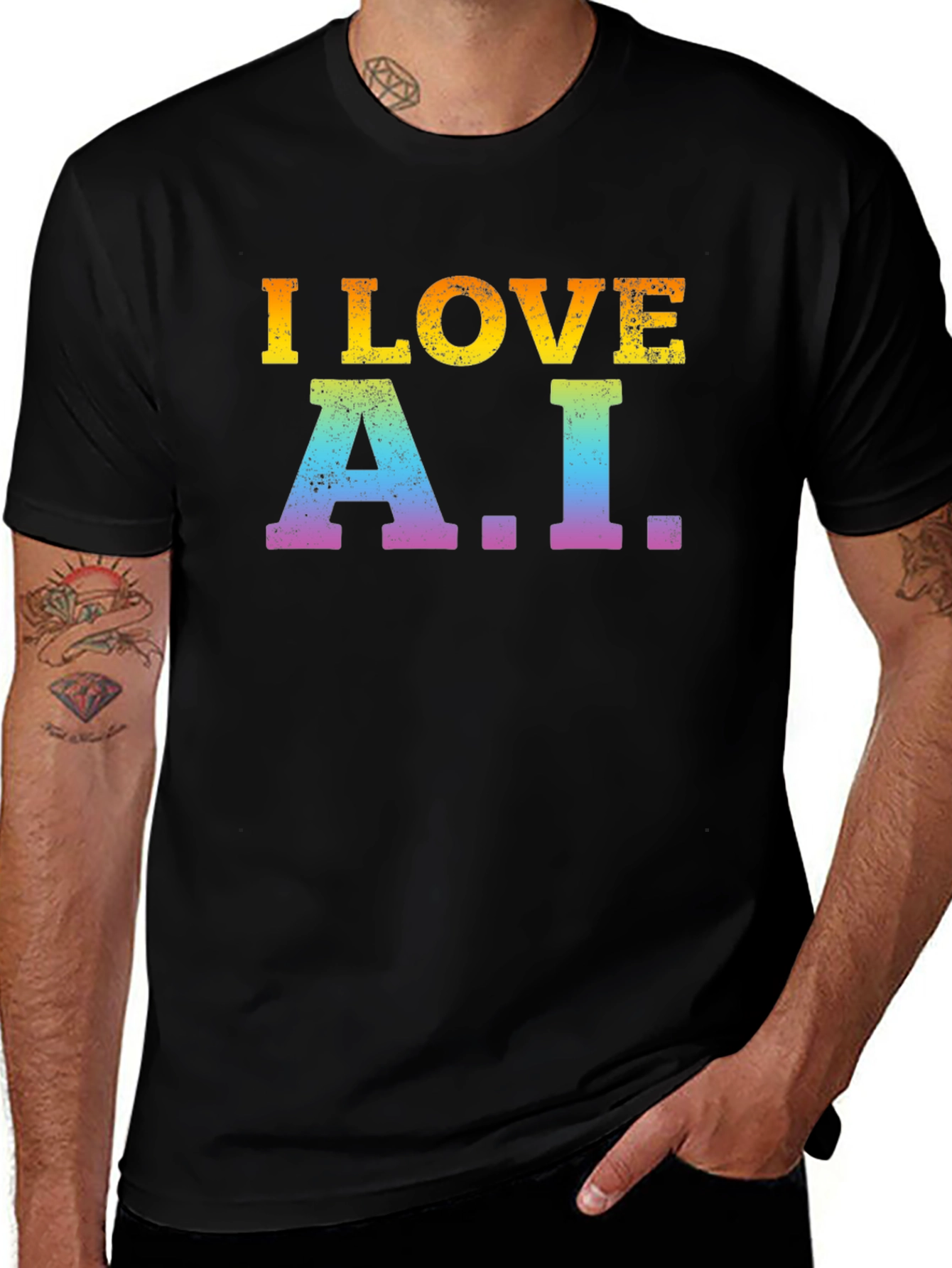 Variant 21 of I Love A.I. Black T-Shirt