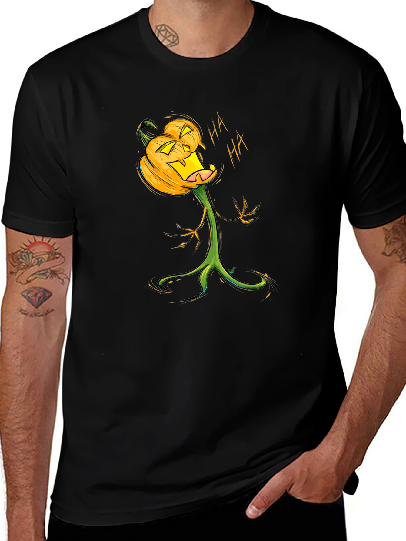 Halloween Pumpkin T-Shirt - Spooky Cartoon Graphic Tee