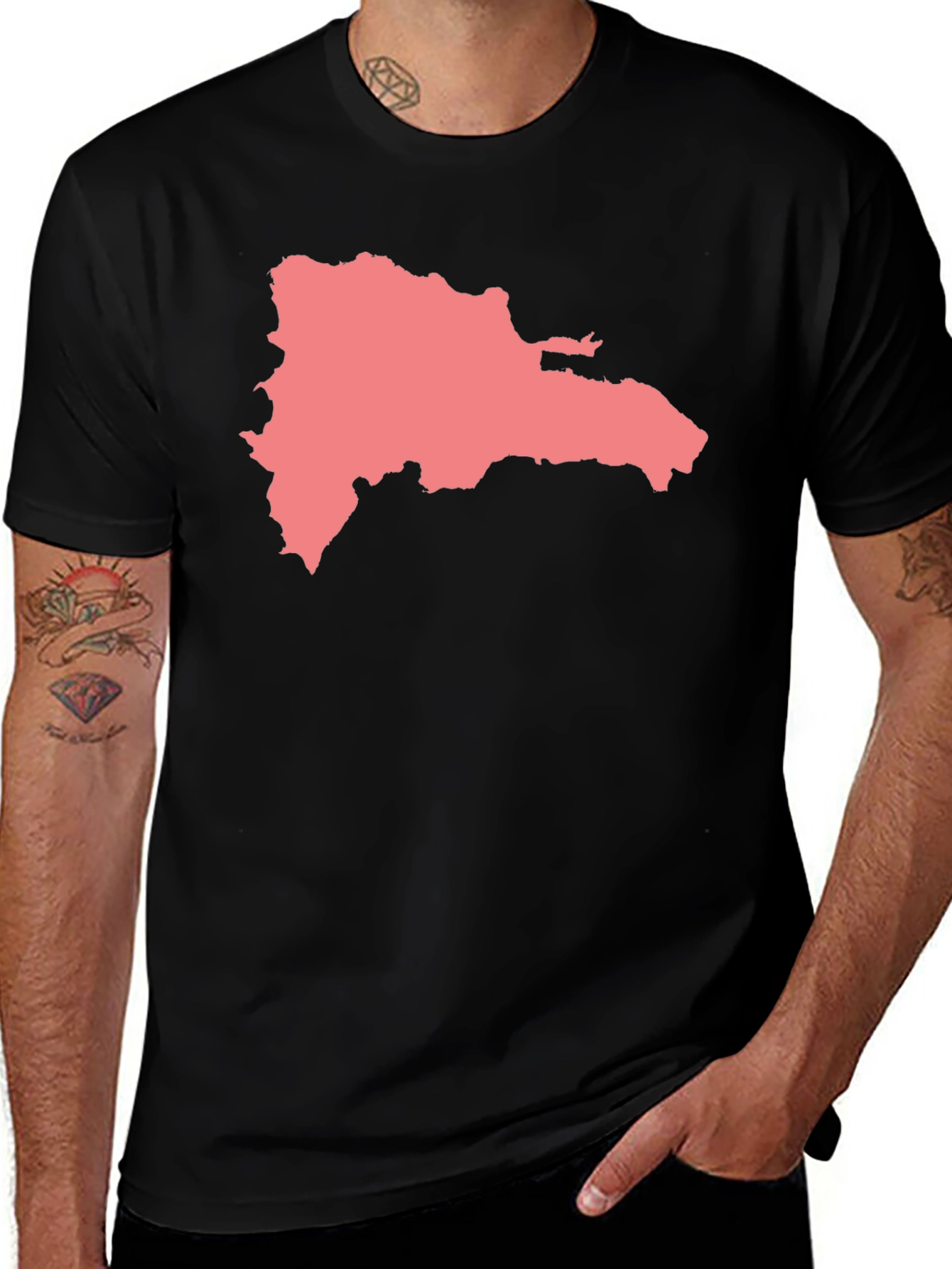 Dominican Republic Map Graphic T-Shirt