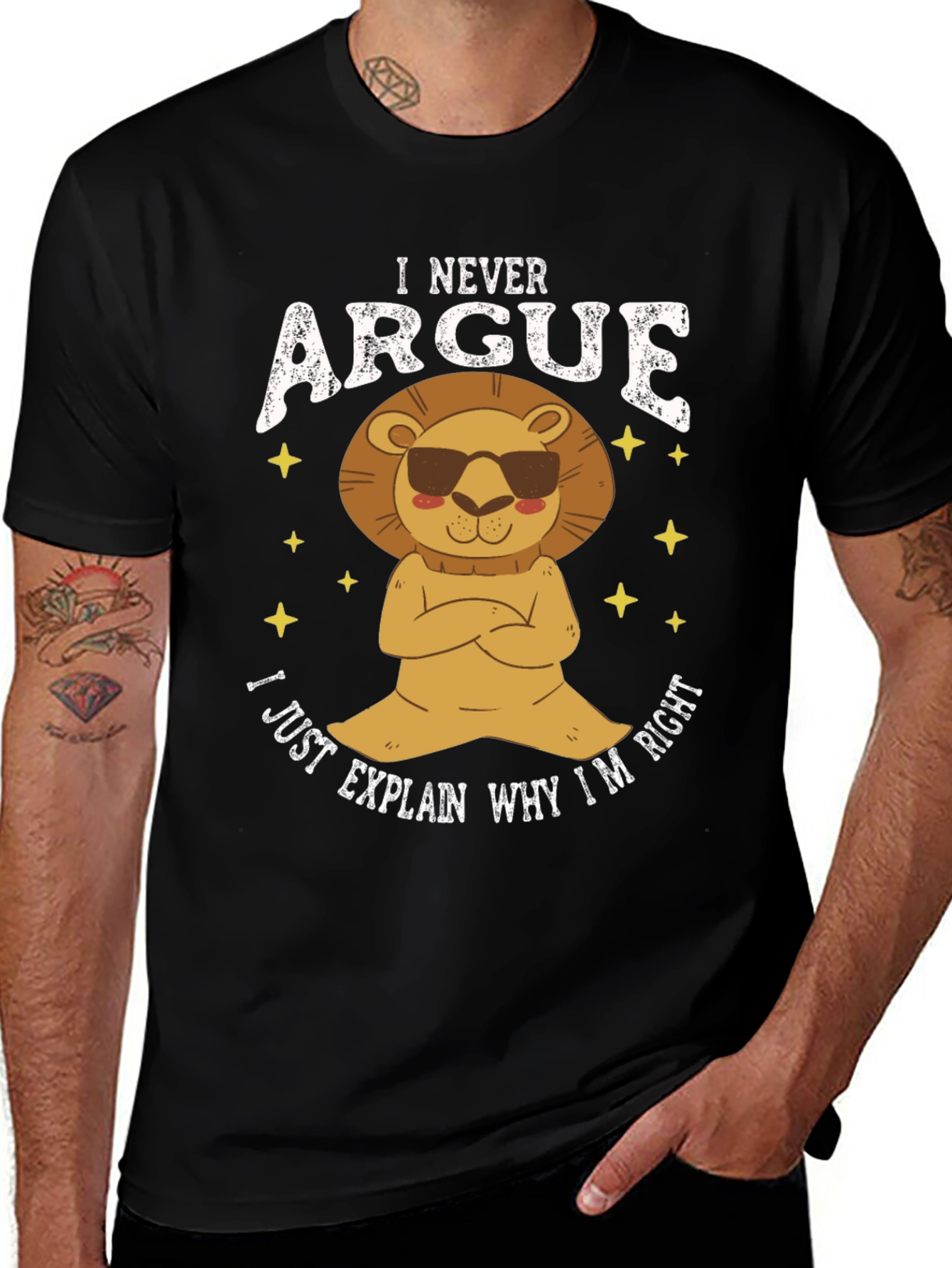 Variant 30 of I Never Argue Funny Lion Graphic Tee